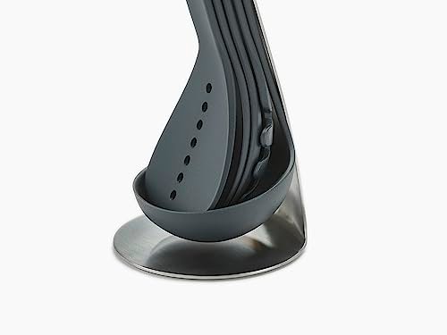 Joseph Joseph Nest 5 Compact Stacking Utensils kitchen tool set with magnetic storage stand, organization, dishwasher safe - Black/Stainless Steel - Image 5