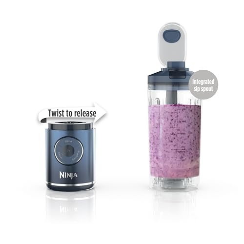 Ninja Blast Max, Portable Blender + Twist & Go, Personal Smoothie, Blend, Ice Crush, 3 Programs, Cordless, 22 oz removable Vessel, Dishwasher Safe, Leakproof, Navy, BC251NV - Image 2