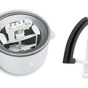 KitchenAid KSMDRTVICE3 2-Quart Ice Cream Maker & Flex Edge Beater Package Stand Mixer Attachments