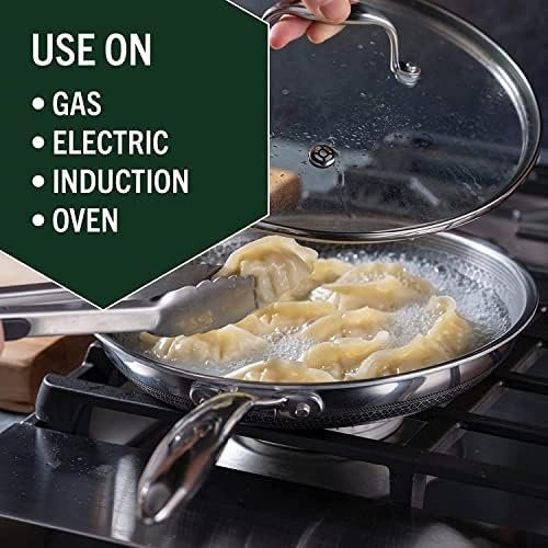 HexClad Hybrid Nonstick 6-Piece Fry Pan Set, 8, 10, and 12-Inch Frying Pans with Tempered Glass Lids, Stay-Cool Handles, Dishwasher-Friendly, Induction Ready, Compatible with All Cooktops - Image 4