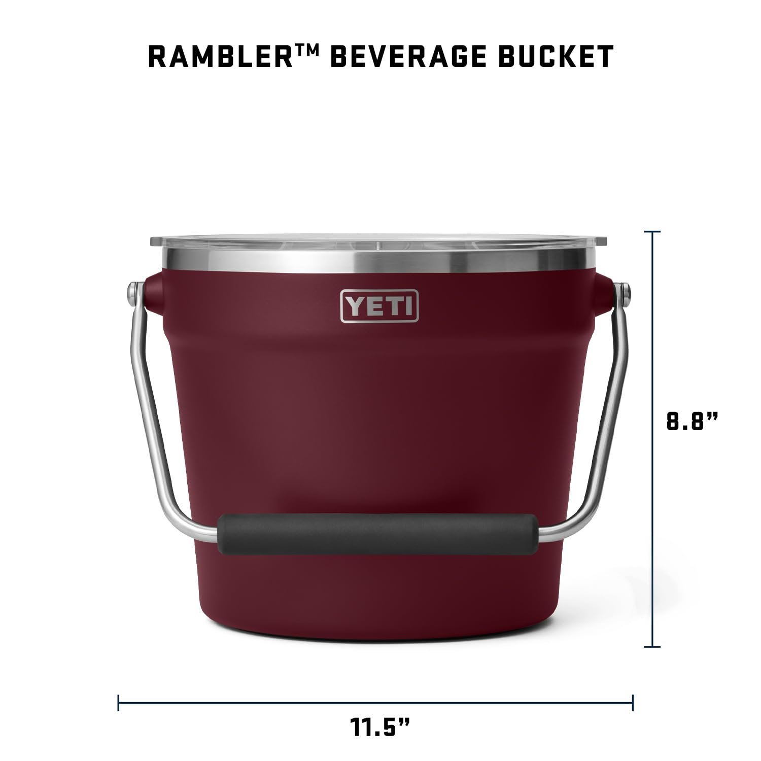 YETI Rambler Beverage Bucket, Double-Wall Vacuum Insulated Ice Bucket with Lid, Wild Vine Red - Image 5