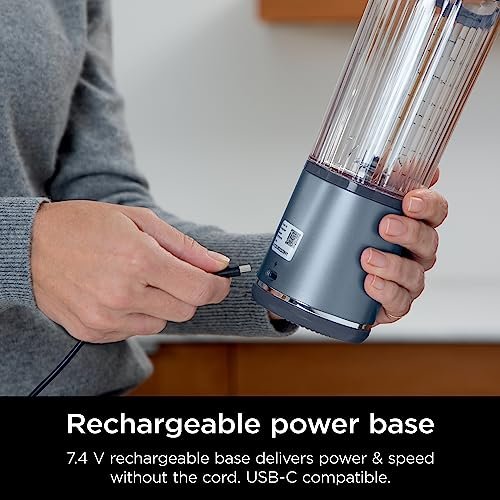 Ninja BC151NV Blast Portable Blender, Cordless, 18oz. Vessel, Personal Blender-for Shakes & Smoothies, BPA Free, Leakproof-Lid & Sip Spout, USB-C Rechargeable, Dishwasher Safe Parts, Denim Blue - Image 4