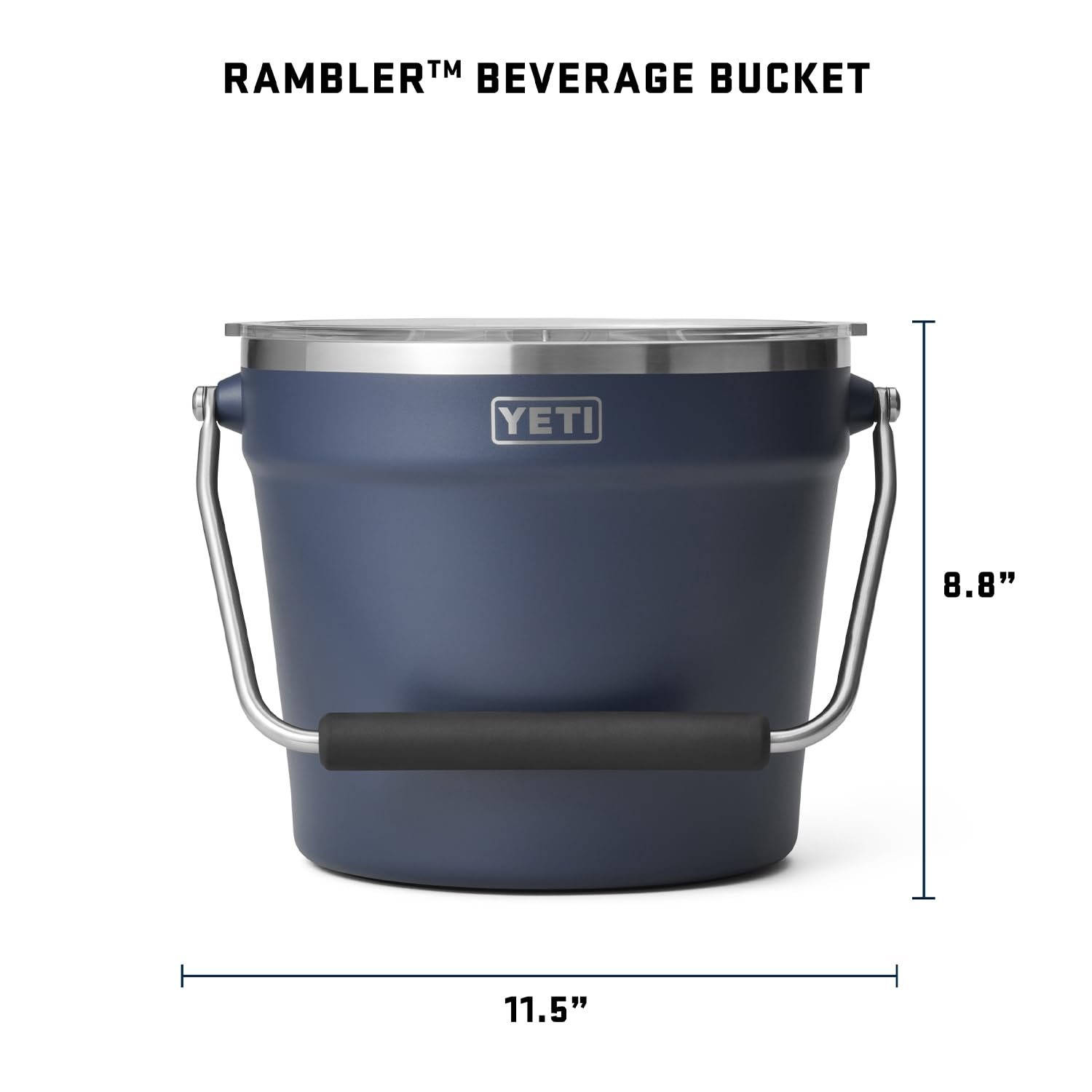 YETI Rambler Beverage Bucket, Double-Wall Vacuum Insulated Ice Bucket with Lid, Black Forest Green - Image 6