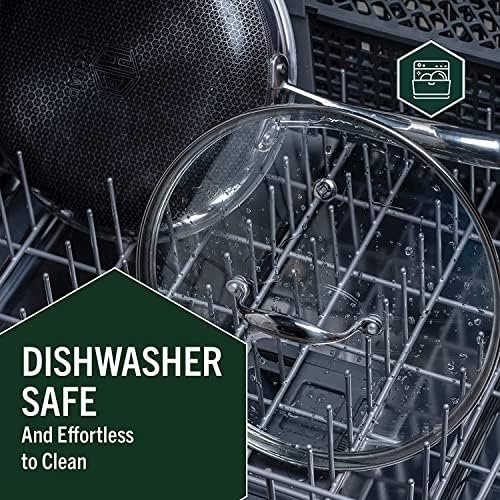 HexClad Hybrid Nonstick 6-Piece Fry Pan Set, 8, 10, and 12-Inch Frying Pans with Tempered Glass Lids, Stay-Cool Handles, Dishwasher-Friendly, Induction Ready, Compatible with All Cooktops - Image 6