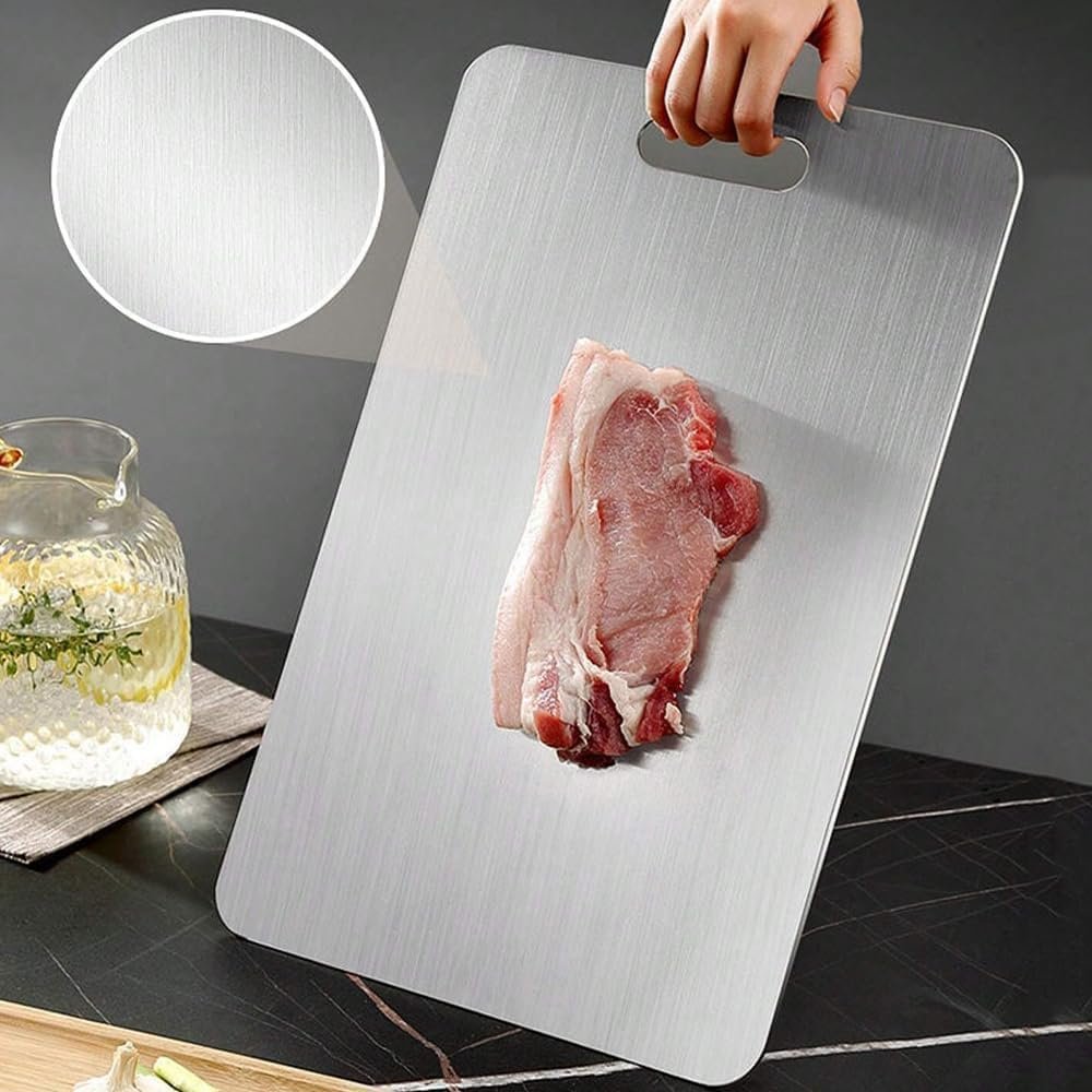 Titanium Cutting Board - 2025 New Upgrade 100% Pure Titanium Cutting Boards For Kitchen, 1 Pack Double-sided food-grade Cutting Board For Cutting Meats, Fruits And Vegetables (12"L x 9"W) - Image 5