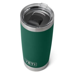 YETI Rambler 20 oz Tumbler, Stainless Steel, Vacuum Insulated with MagSlider Lid, Black Forest Green