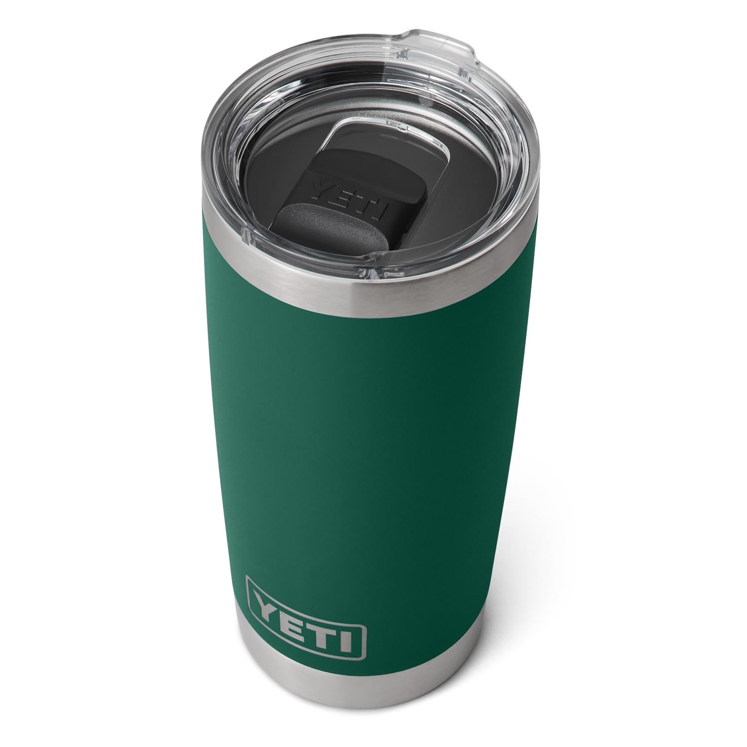 YETI Rambler 20 oz Tumbler, Stainless Steel, Vacuum Insulated with MagSlider Lid, Black Forest Green