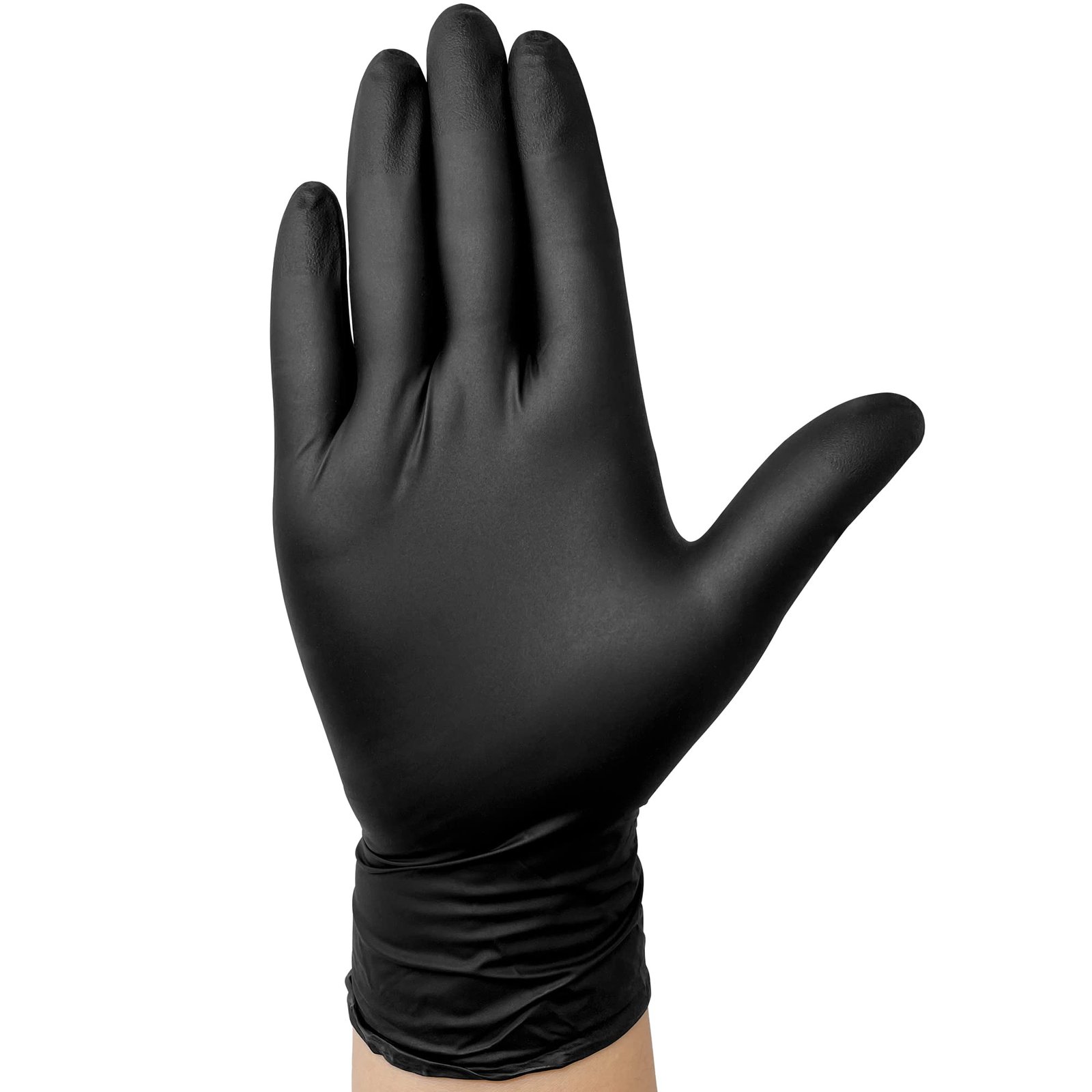 TitanFlex Disposable Nitrile Exam Gloves, 6-mil, Black, Large 100-ct Box, Heavy Duty Disposable Gloves, Cooking Gloves, Mechanic Gloves, Latex Free Gloves, Food Safe Rubber Gloves for Food Prep - Image 3