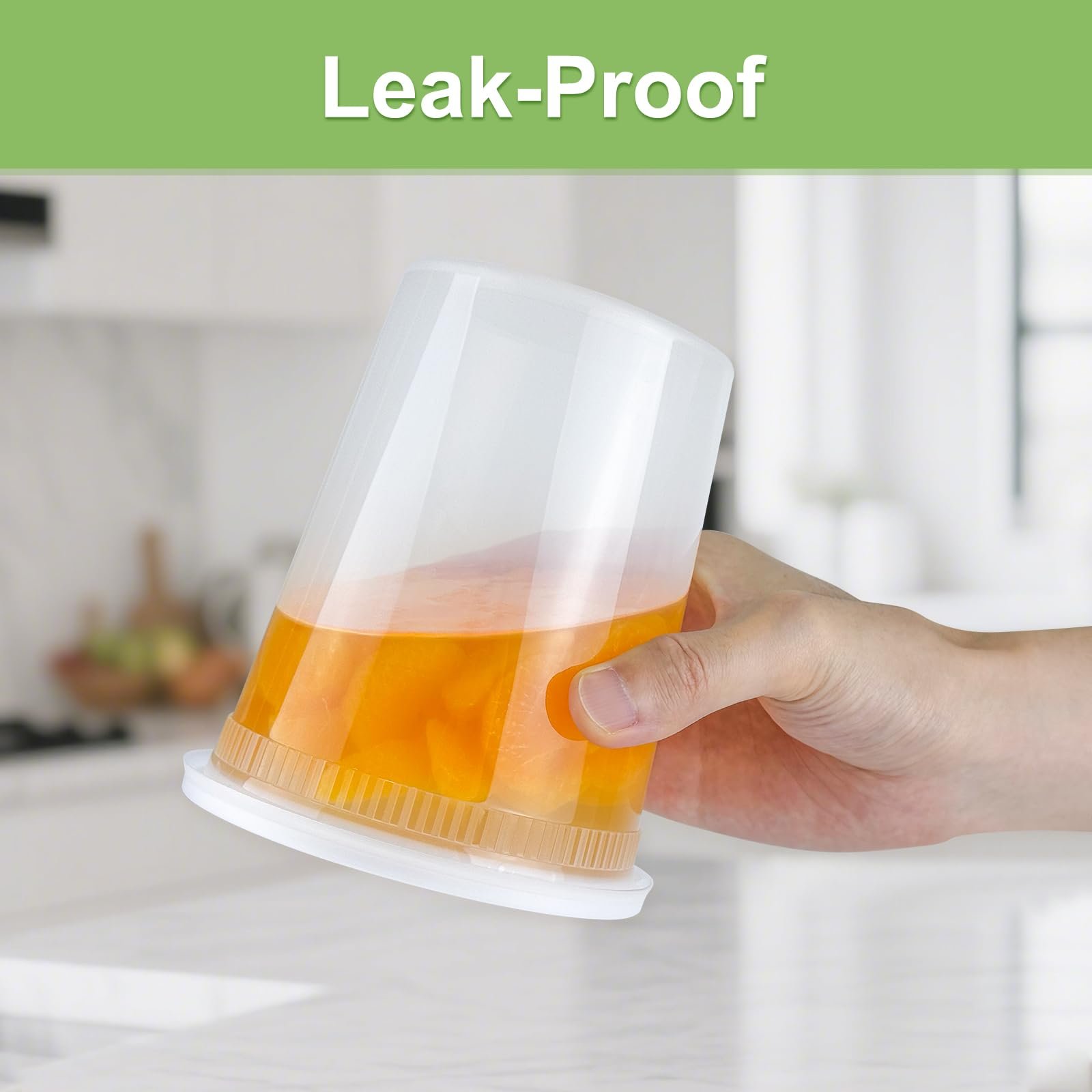 Dipoo 60 Sets (120-Piece) Deli Containers with Lids, 32/16/8 oz X 20 Set Each, Leak-Proof & BPA Free Airtight Takeout Plastic Food Storage Containers for Soup, Freezer/Microwave/Dishwasher Safe - Image 5