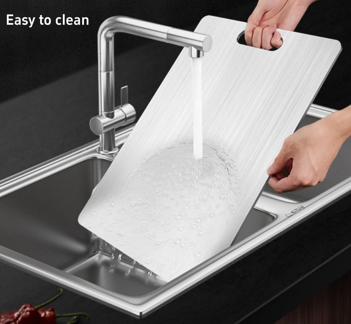 Titanium Cutting Board - 2025 New Upgrade 100% Pure Titanium Cutting Boards For Kitchen, 1 Pack Double-sided food-grade Cutting Board For Cutting Meats, Fruits And Vegetables (12"L x 9"W) - Image 7