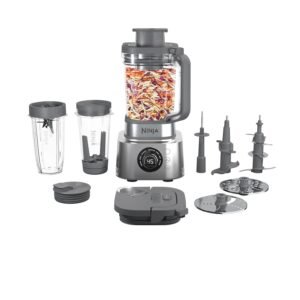 Ninja Blender & Food Processor Combo, Foodi Power Blender System for Smoothies, Bowls, Spreads & Shakes, 6 Functions, 72-oz Pitcher, To-Go Cups, Silver, SS401