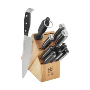 HENCKELS Premium Quality 12-Piece Statement Knife Set with Block, Razor-Sharp, German Engineered Informed by over 100 Years of Masterful Knife Making, Lightweight and Strong, Dishwasher Safe