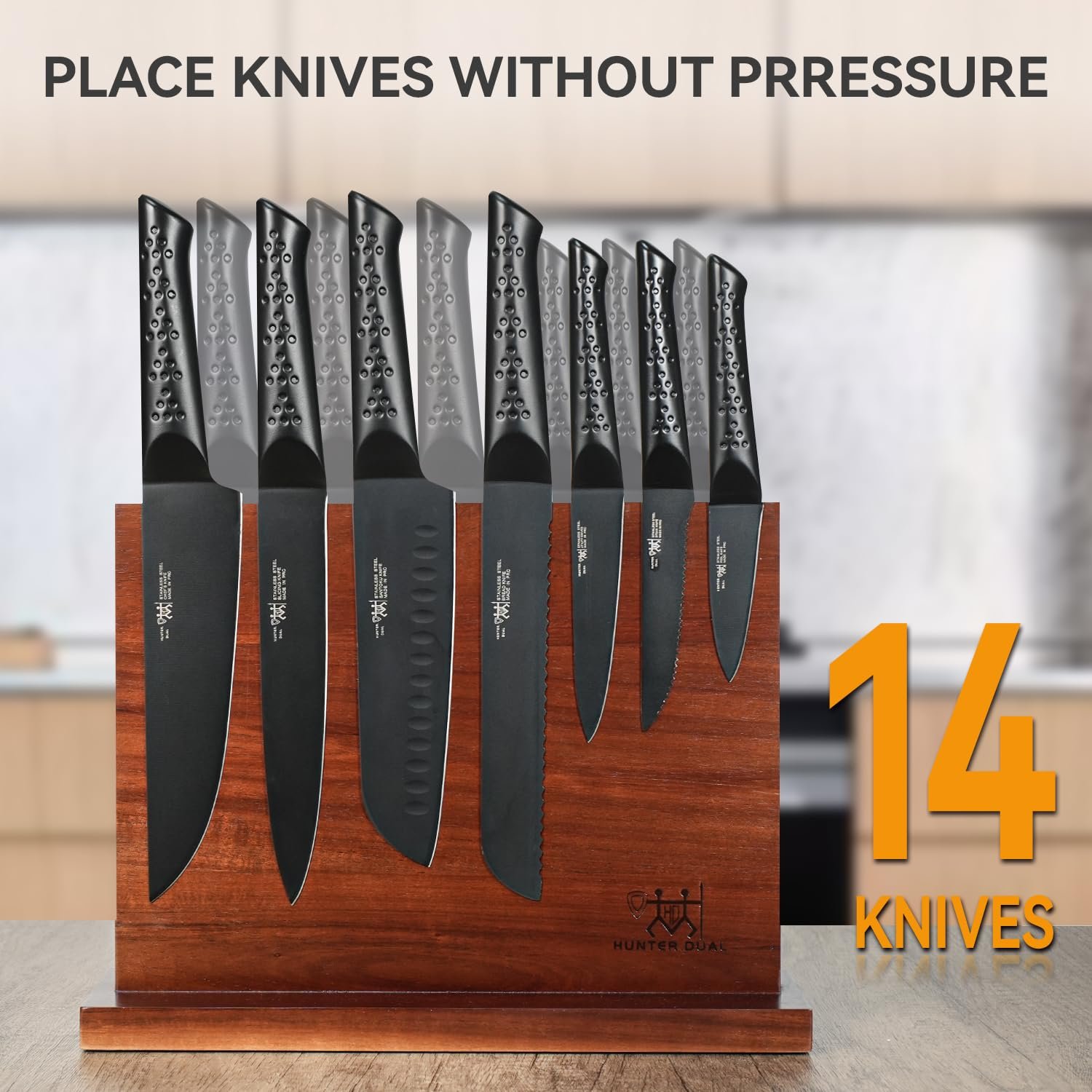 Magnetic Knife Holder with Enhanced Magnets, Multifunctional Countertop Magnetic Knife Block Stand, Universal Knife Storage & Kitchen Tool Organizer for Counter Top - Image 4