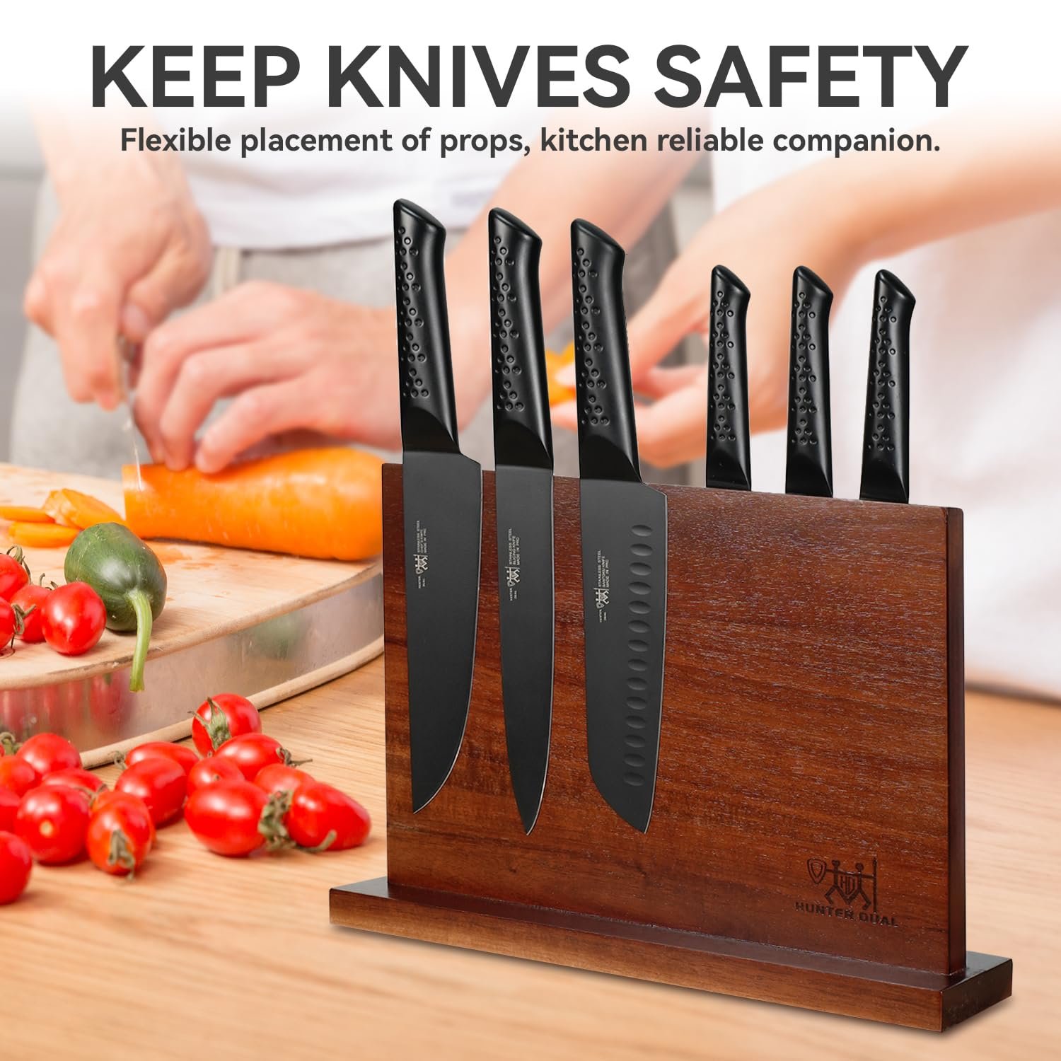 Magnetic Knife Holder with Enhanced Magnets, Multifunctional Countertop Magnetic Knife Block Stand, Universal Knife Storage & Kitchen Tool Organizer for Counter Top - Image 3