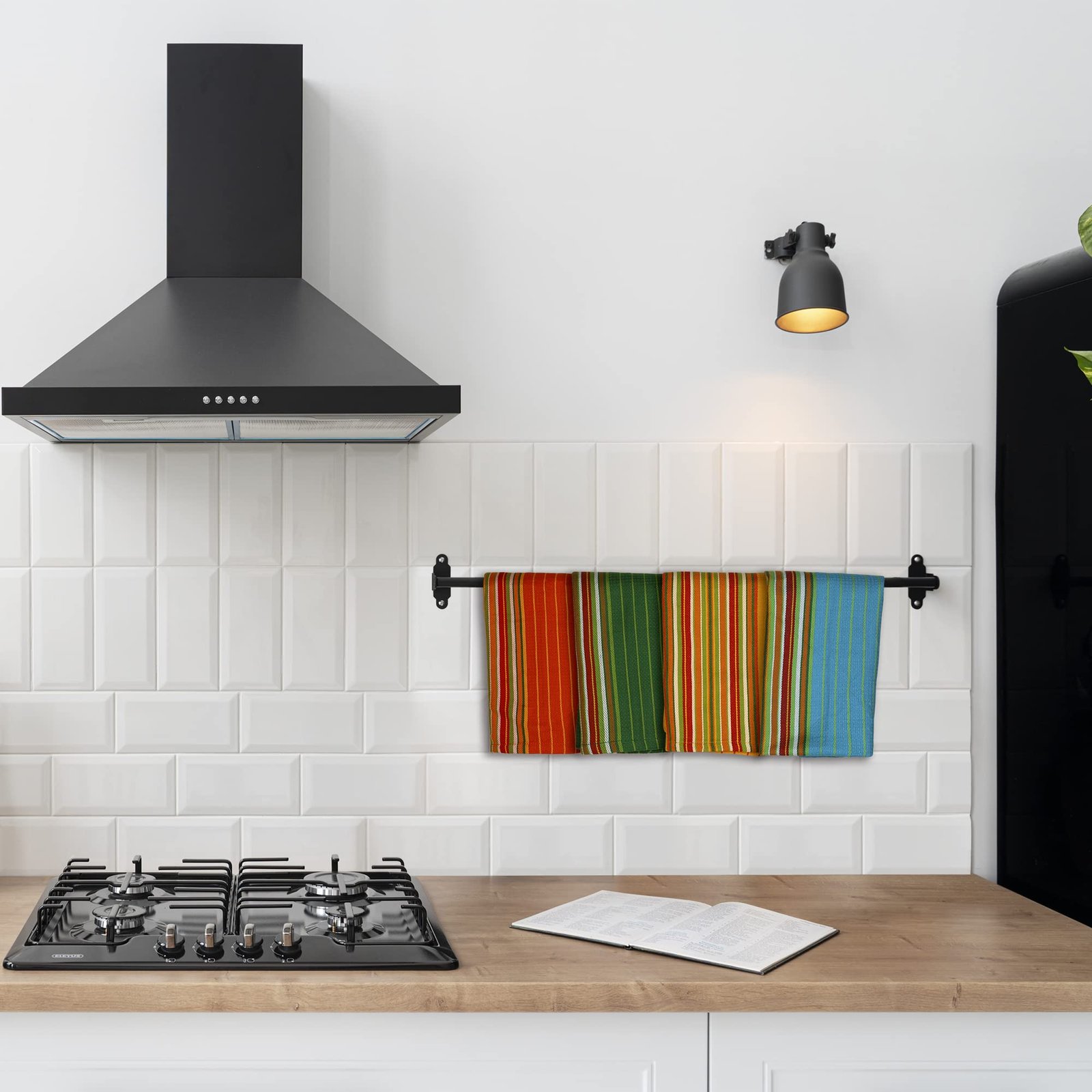 Urban Villa Salsa Stripe Kitchen Towels 100% Cotton Dish Towels for Kitchen Multi Color Highly Absorbent Multi-Purpose Waffle Dish Cloths for Cleaning Soft Hand Bar Towels 20x30 Inches (Set of 12) - Image 7