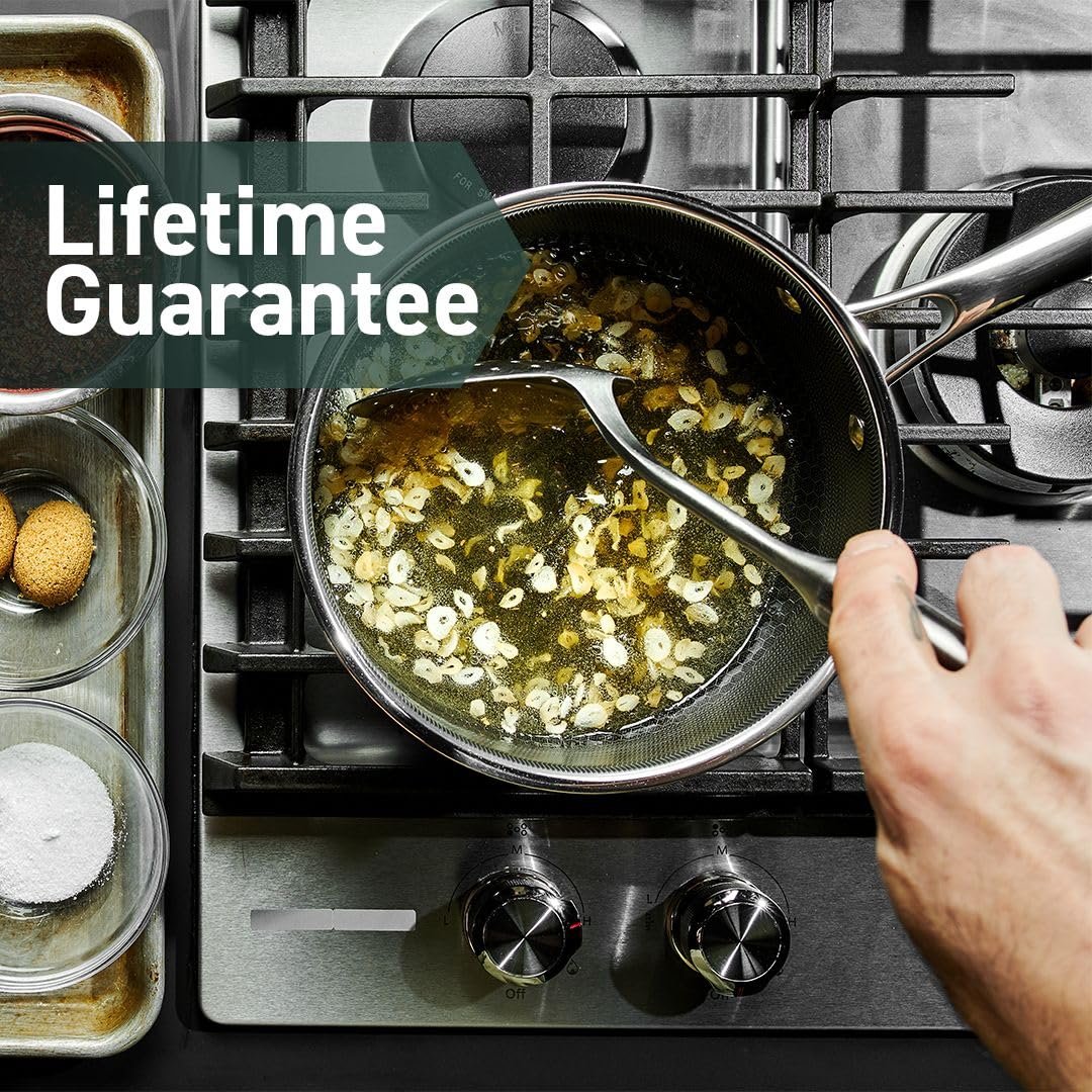 HexClad Hybrid Nonstick 6-Piece Pot Set with 2 Silicone Trivets, 2, 3, and 8-Quart Pots with Tempered Glass Lids, Stay-Cool Handles, Dishwasher-Friendly, Induction Ready, Compatible with All Cooktops - Image 2