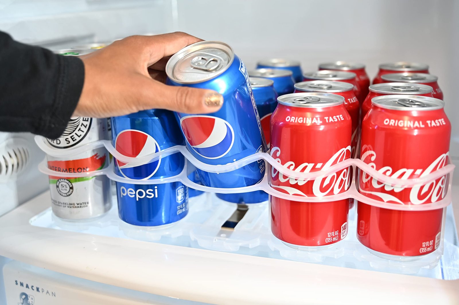 Display Technologies, Fridge-Plus Drink Organizer for Refrigerator Storage - Soda Can Dispenser and Soda Can Organizer Rack for Bar Fridge (Pack of 1) - Image 4