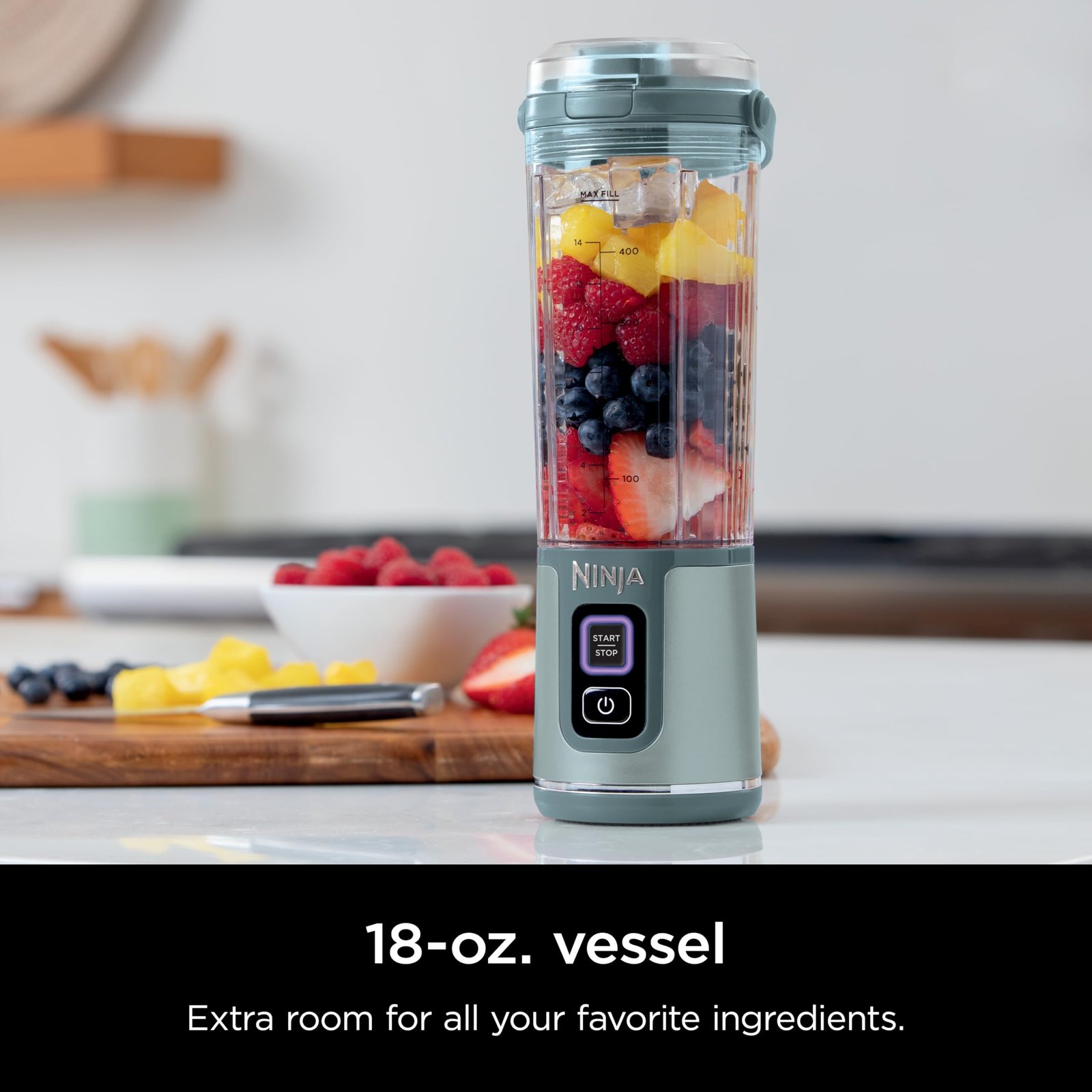 Ninja Blast Portable Blender & Accessories, Cordless, 18oz. Vessel, Personal Blender for Shakes & Smoothies, Leakproof Lid & Sip Spout, USB-C Cord, Dishwasher Safe Parts, BPA Free, Soft Sage, CL155ASG - Image 8