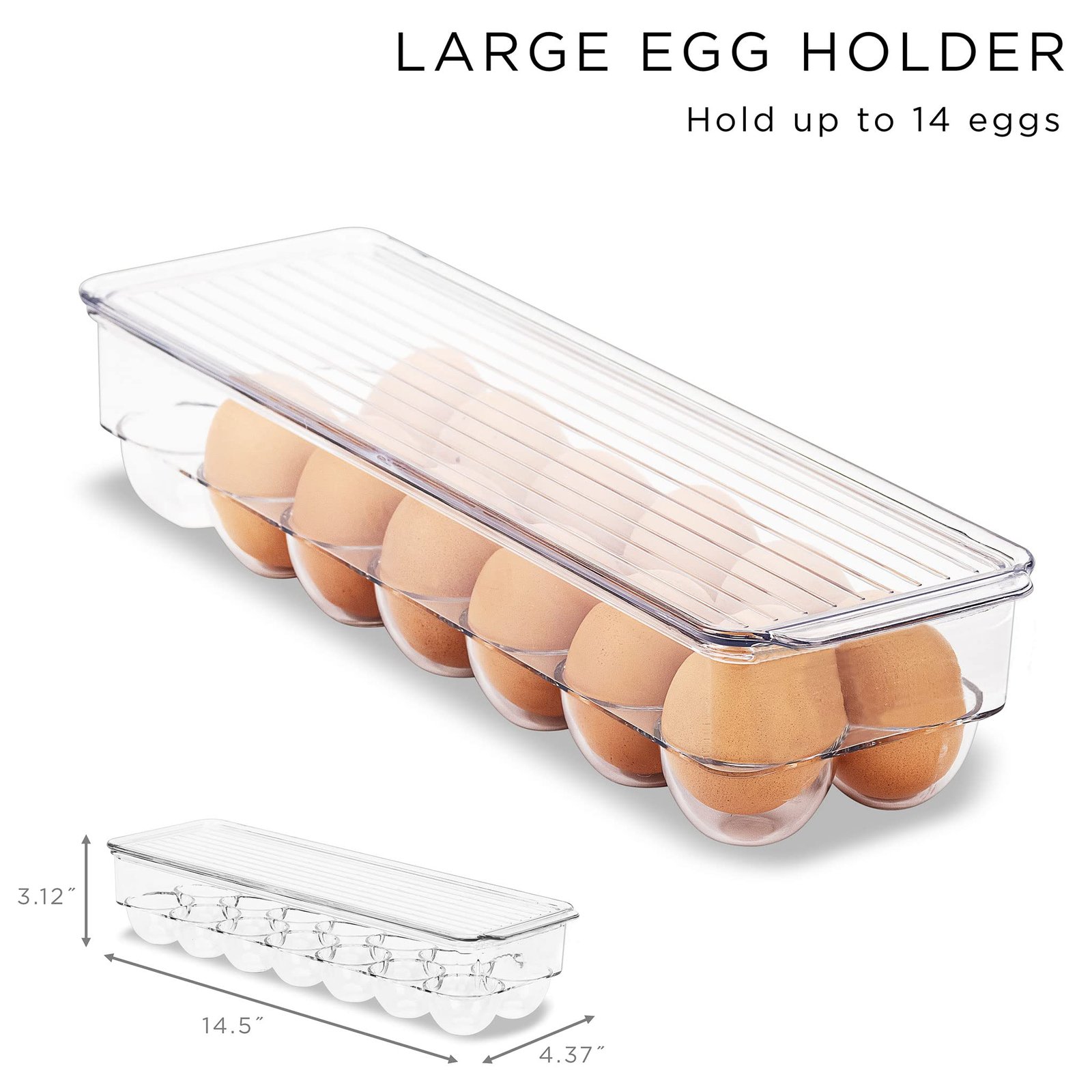 Sorbus Fridge Organizer Bins – Set of 6 Refrigerator Organizers and Storage Containers, Stackable Freezer Bins and House Essentials for New Home, BPA-Free Pantry Drawer Organizers - Image 6