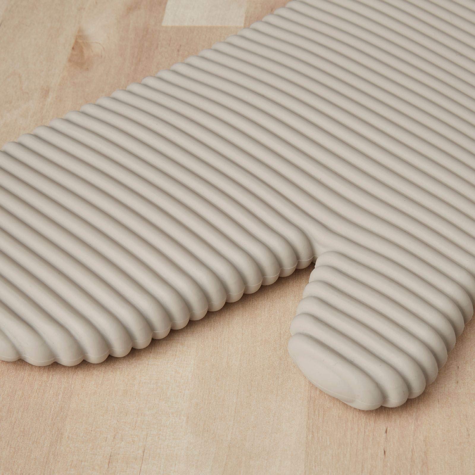 KitchenAid Ribbed Soft Silicone Oven Mitt Set, 7"x13", Milkshake 2 Count - Image 2