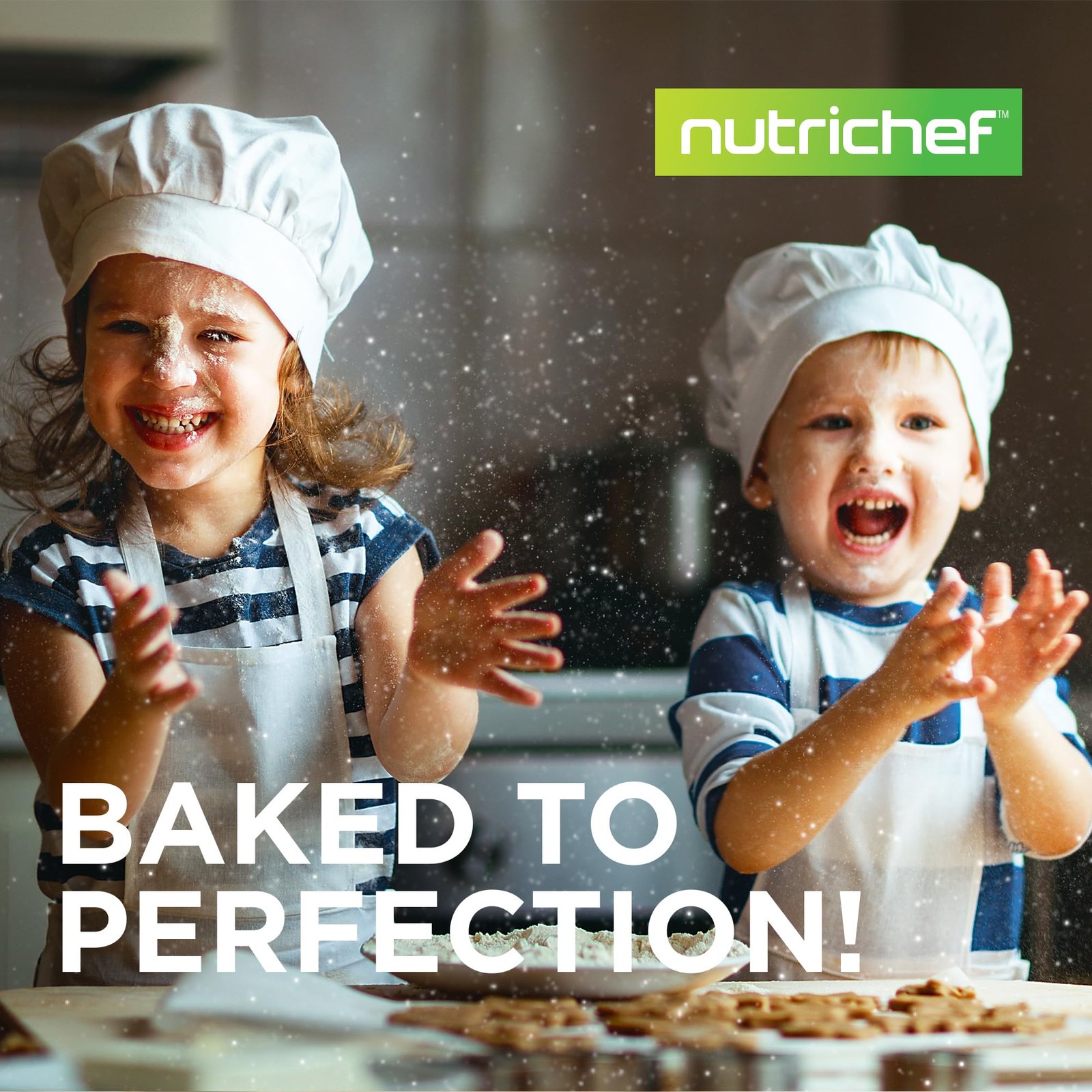 NutriChef 3-Piece Nonstick Kitchen Oven Baking Pans - Premium & Stylish Non-Stick Steel, Commercial Grade Restaurant Quality Metal Bakeware with Red Silicone Handles - Easy to Clean, NCSBS3S - Image 2
