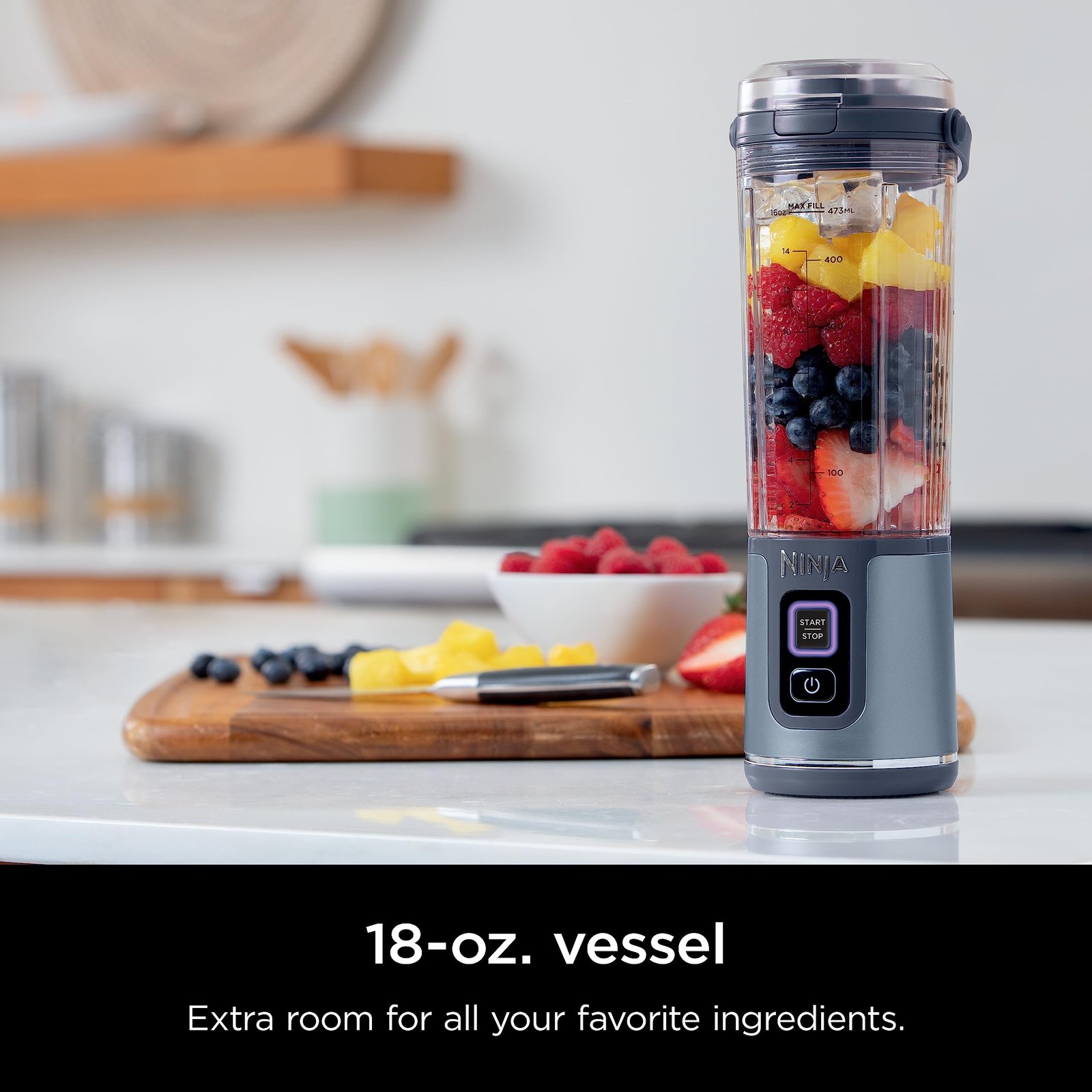 Ninja BC151NV Blast Portable Blender, Cordless, 18oz. Vessel, Personal Blender-for Shakes & Smoothies, BPA Free, Leakproof-Lid & Sip Spout, USB-C Rechargeable, Dishwasher Safe Parts, Denim Blue - Image 11