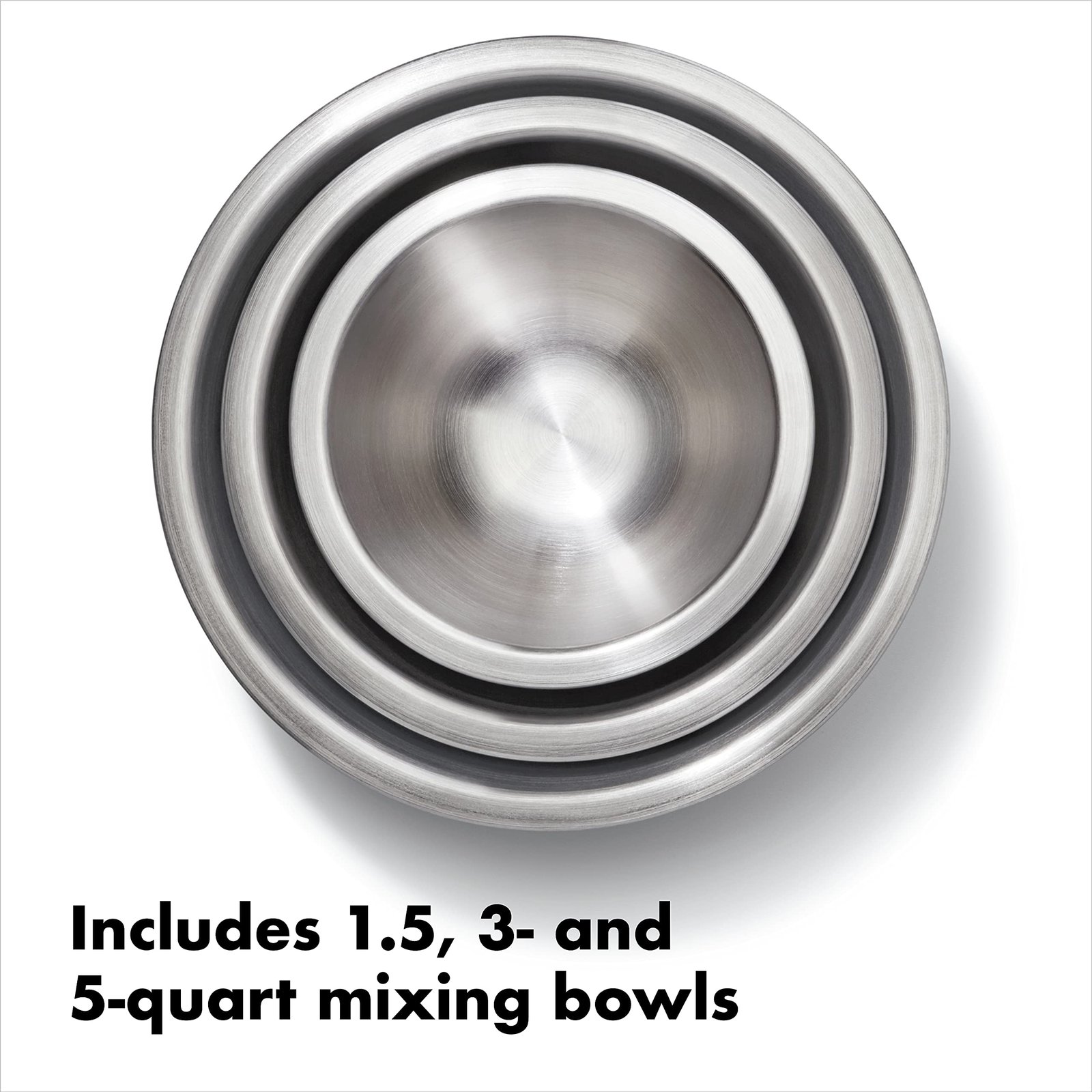 OXO Good Grips 3-Piece Stainless-Steel Mixing Bowl Set, White - Image 12
