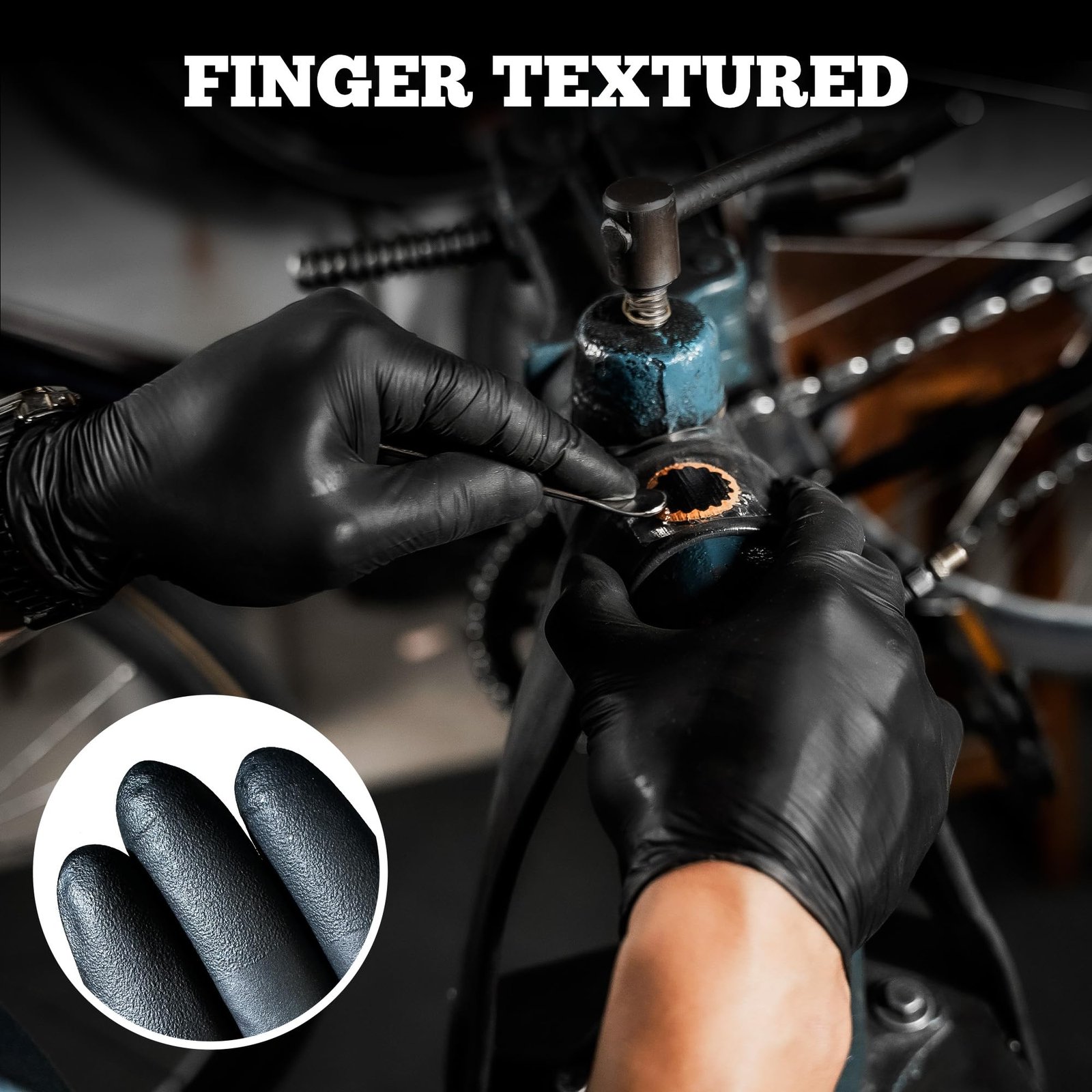 TitanFlex Disposable Nitrile Exam Gloves, 6-mil, Black, Large 100-ct Box, Heavy Duty Disposable Gloves, Cooking Gloves, Mechanic Gloves, Latex Free Gloves, Food Safe Rubber Gloves for Food Prep - Image 8