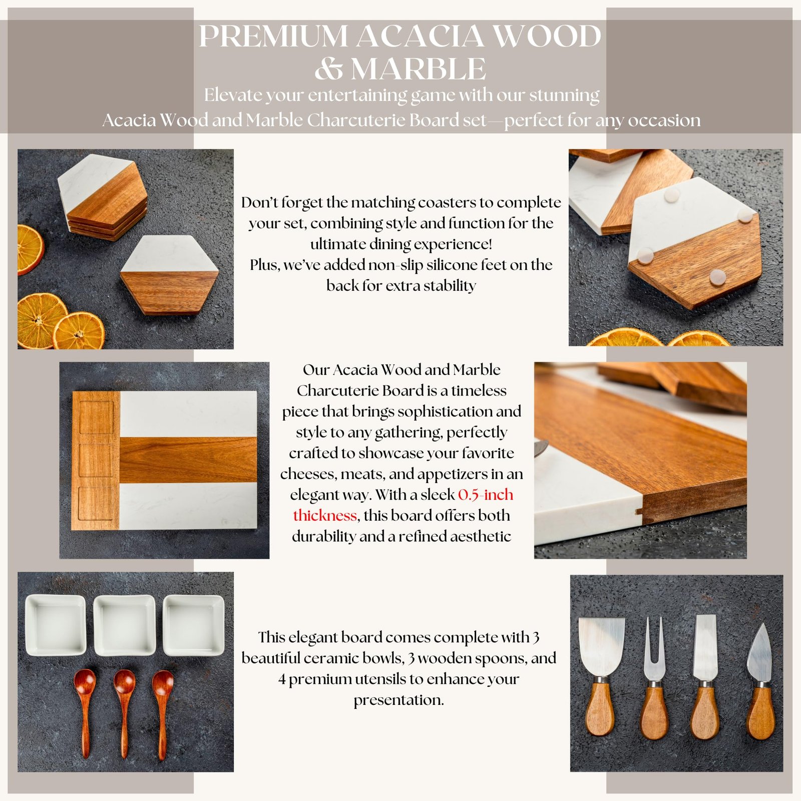 Personalized Charcuterie Board - Custom Engraved Wooden Marble Cheese Boards for Bridal Shower, Wedding, Housewarming, Birthday & Anniversary Gifts - Perfect Gift for Couples & Women - Image 4