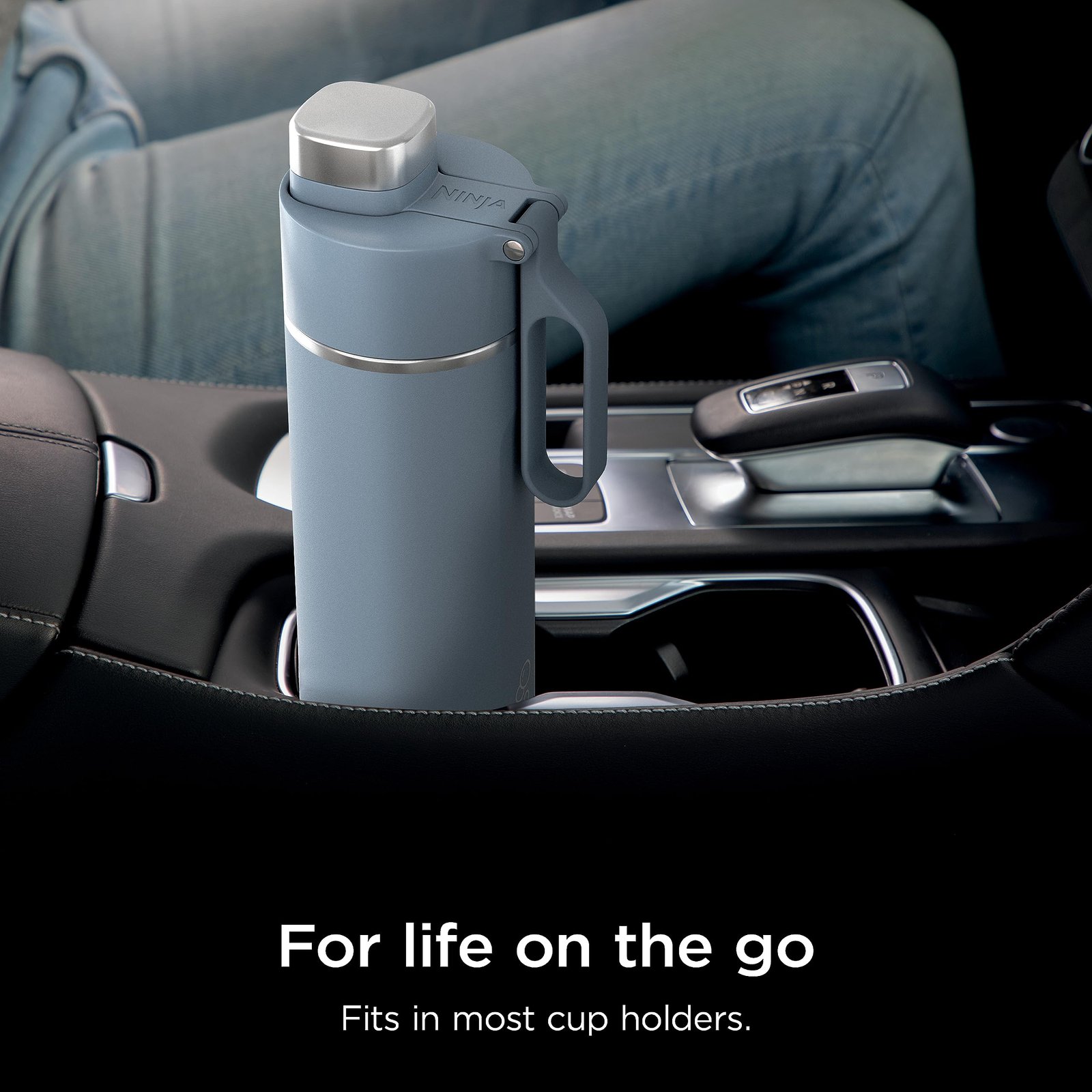 Ninja DW2401BL Thirsti 24oz Travel Water Bottle, For Carbonated Sparkling Drinks, Colder and Fizzier Longer, Leak Proof, 24 Hrs Cold, Dishwasher Safe, Stainless Steel Insulated Tumbler, Storm Blue - Image 5