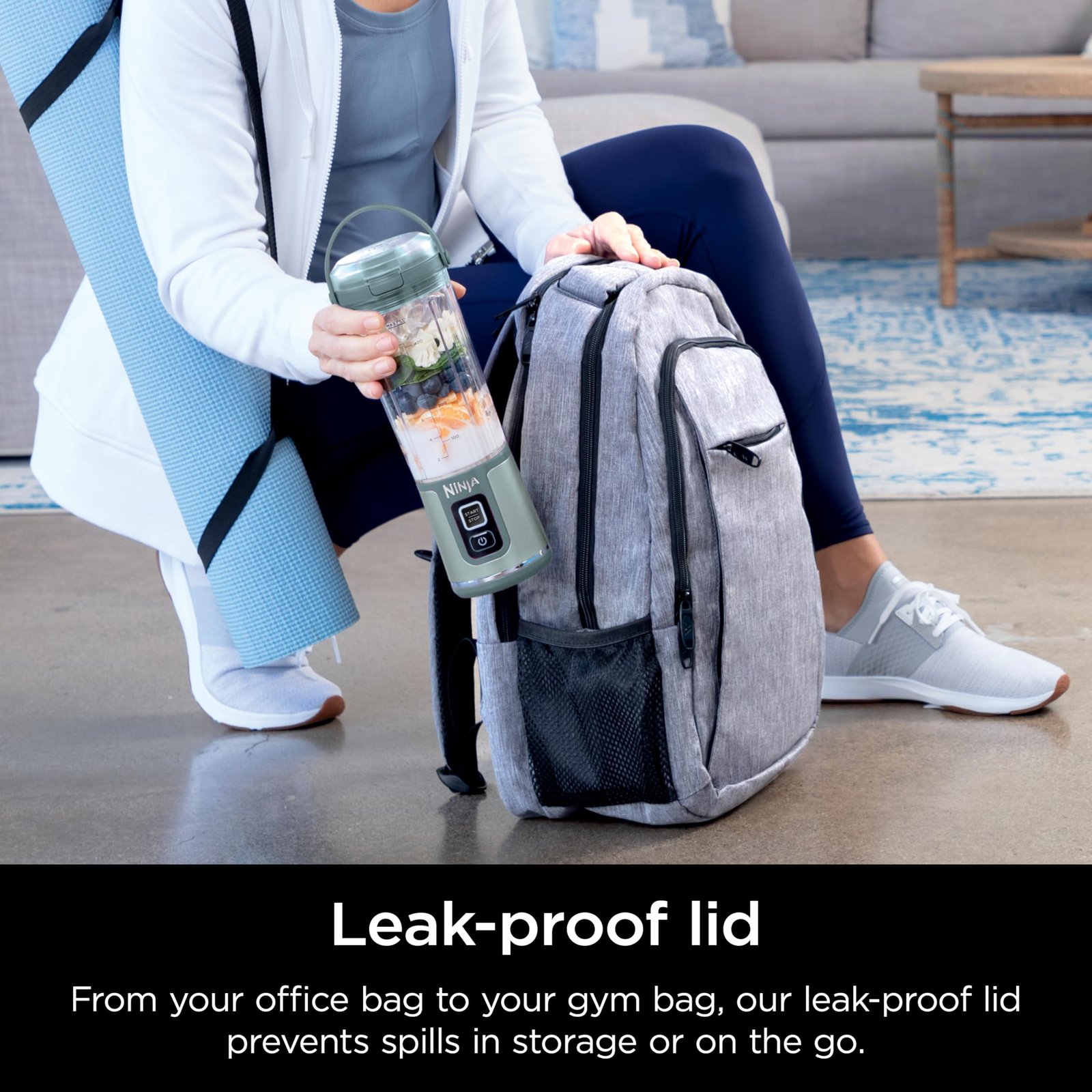 Ninja Blast Portable Blender & Accessories, Cordless, 18oz. Vessel, Personal Blender for Shakes & Smoothies, Leakproof Lid & Sip Spout, USB-C Cord, Dishwasher Safe Parts, BPA Free, Soft Sage, CL155ASG - Image 5