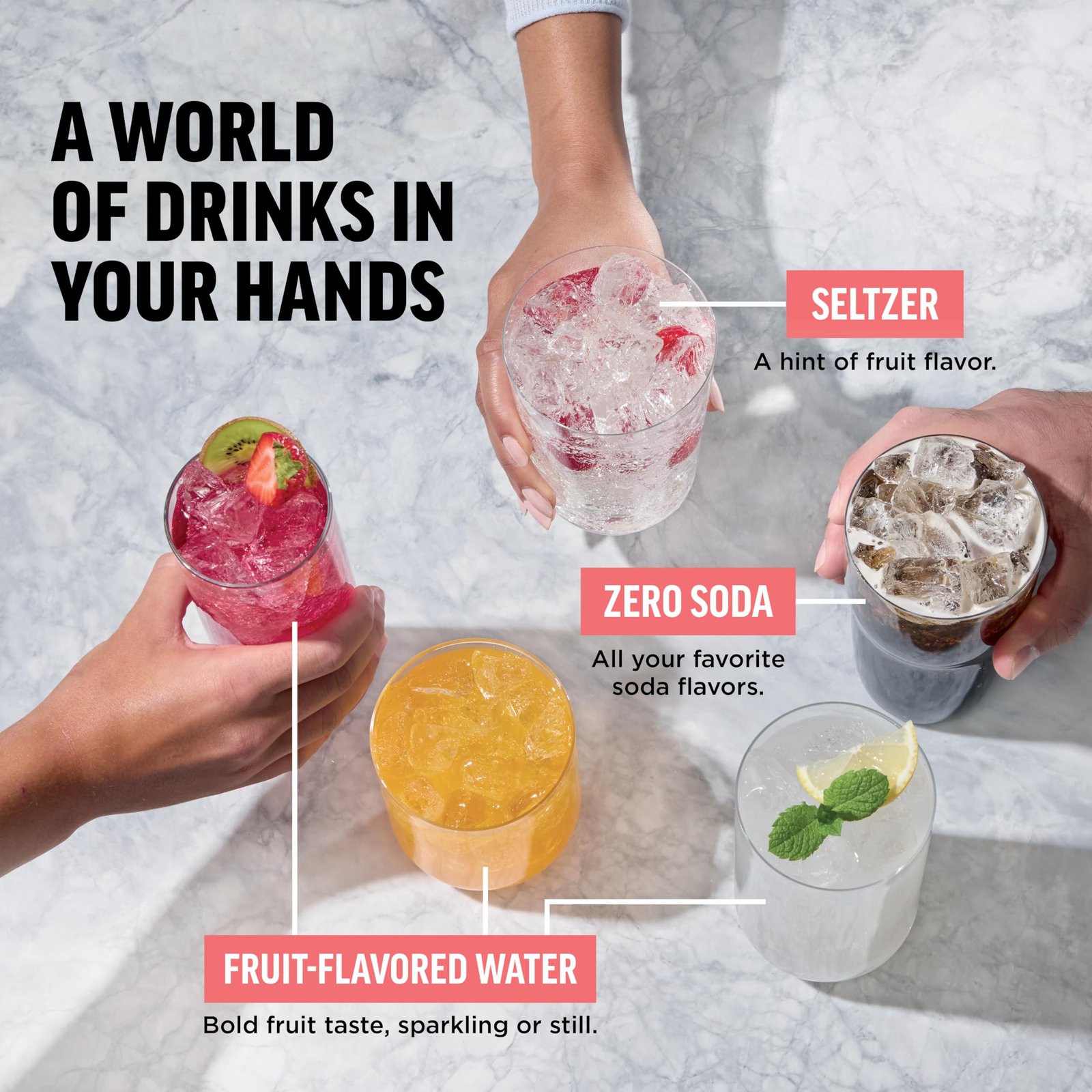 Ninja Thirsti Drink System, Soda Maker, Create Unique Sparkling & Still Drinks, Personalize Size & Flavor, Carbonated Water Machine, 60L CO2 Cylinder & Variety of Flavored Water Drops, Gray WC999AMZ - Image 5