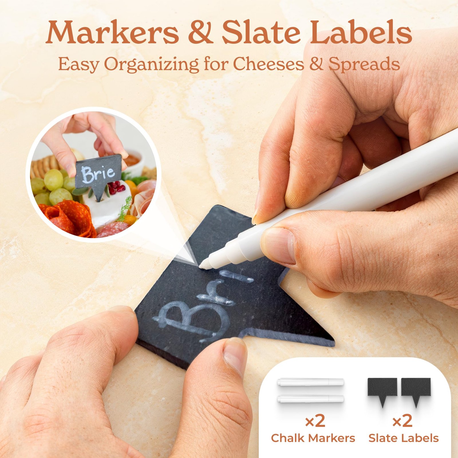 SMIRLY Charcuterie Board Set - Large Bamboo Cheese Board for Serving - House Warming Gifts New Home, Wedding & Bridal Shower Gift, Birthday Gift for Women - Image 7