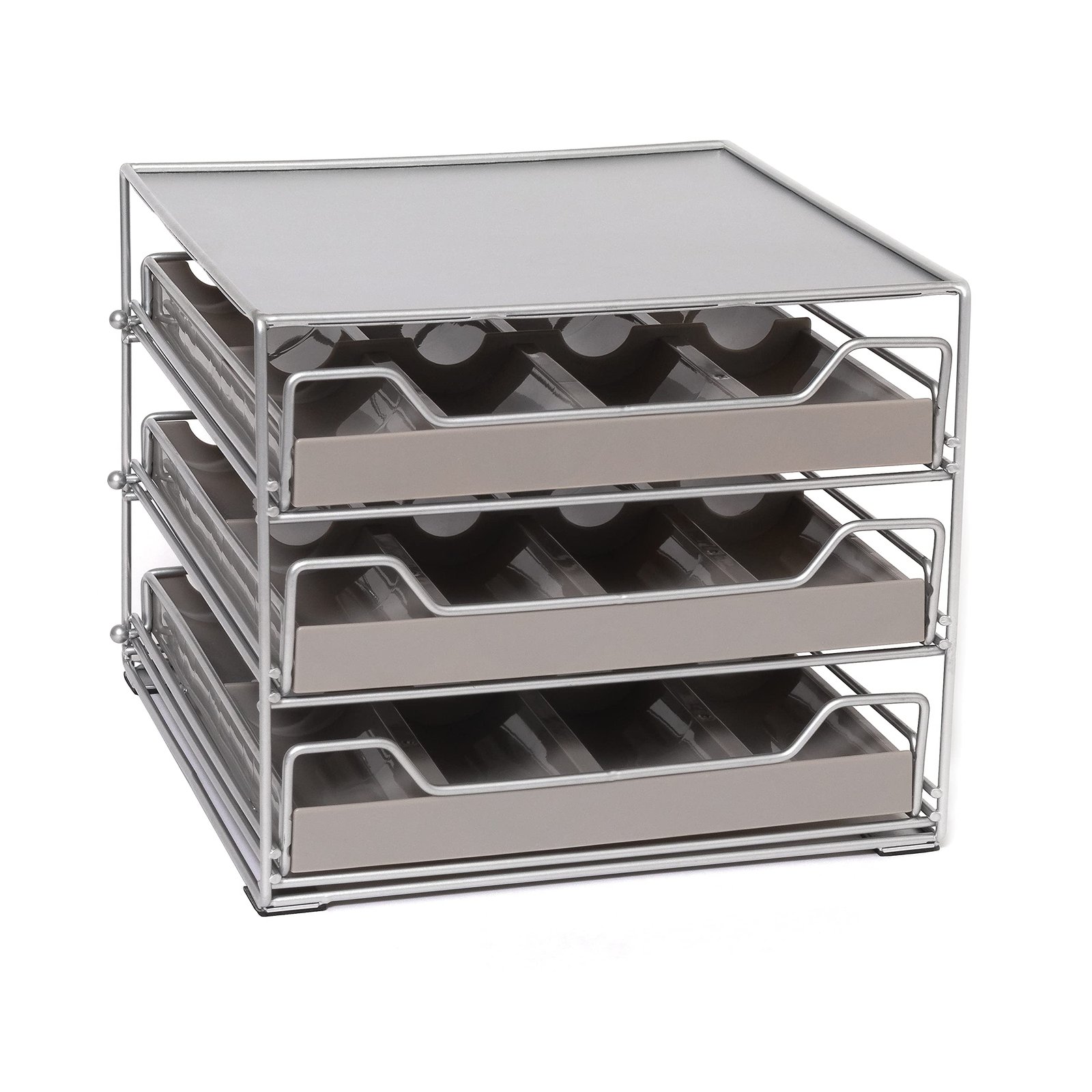 Lipper International 8724 Three-Tier Tilt-Down Kitchen and Cooking Spice Drawer Rack with 96 Labels, Silver, 24 Bottle Capacity - Image 6