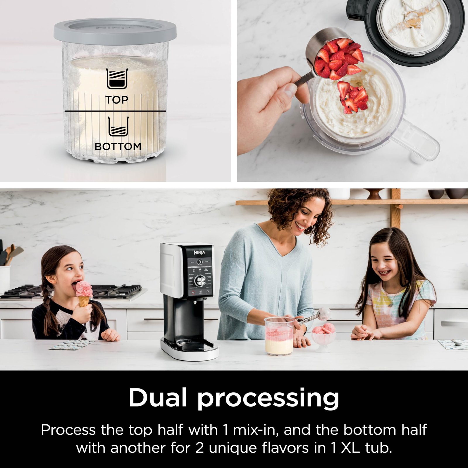 Ninja CREAMi Deluxe Ice Cream & Frozen Treat Maker for Ice Cream, Sorbet, Milkshakes, Frozen Yogurt, & More, 11-in-1, XL Capacity, Silver, Includes (2) Family-Sized 24 oz. Tubs, NC501 - Image 7