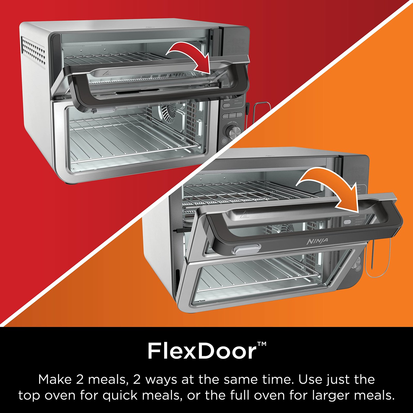 Ninja DCT451 12-in-1 Smart Double Oven with FlexDoor, Thermometer, FlavorSeal, Smart Finish, Rapid Top Convection and Air Fry Bottom , Stainless Steel - Image 10