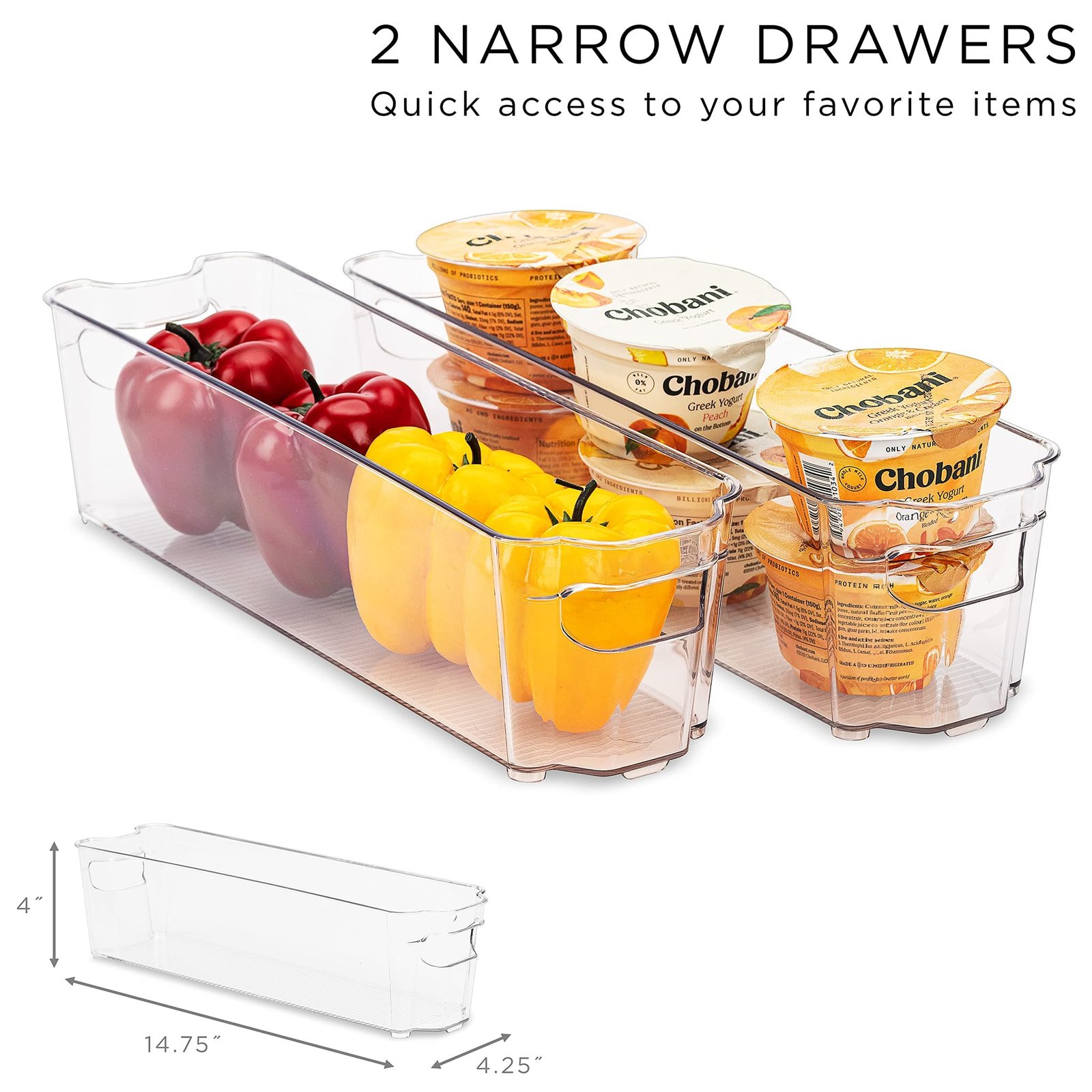 Sorbus Fridge Organizer Bins – Set of 6 Refrigerator Organizers and Storage Containers, Stackable Freezer Bins and House Essentials for New Home, BPA-Free Pantry Drawer Organizers - Image 3