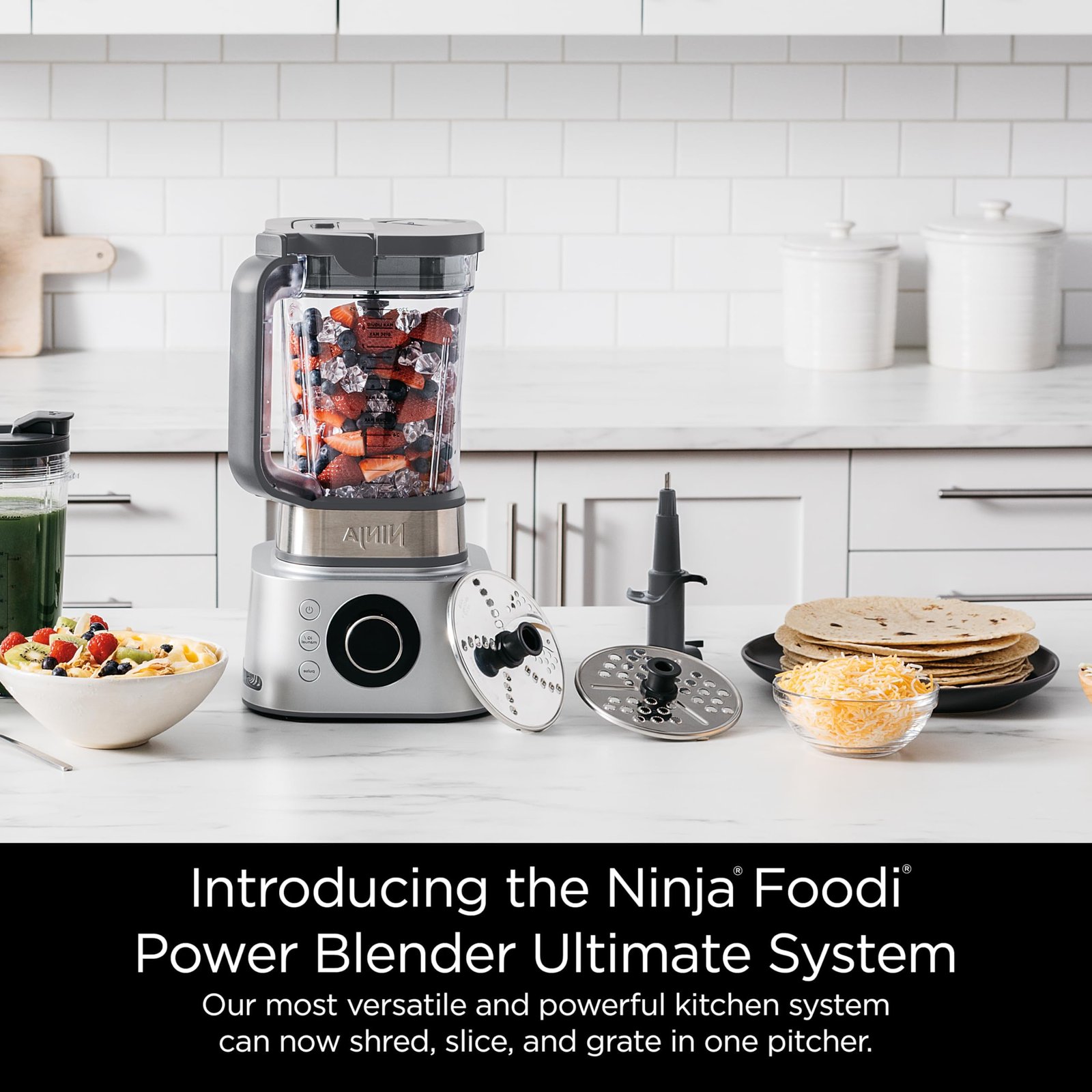 Ninja Blender & Food Processor Combo, Foodi Power Blender System for Smoothies, Bowls, Spreads & Shakes, 6 Functions, 72-oz Pitcher, To-Go Cups, Silver, SS401 - Image 15