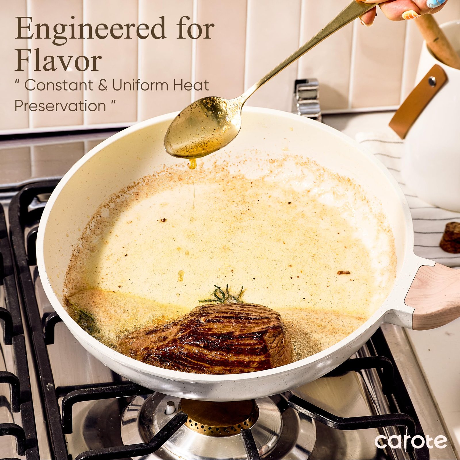 CAROTE 14 Pcs Pots and Pans Set Nonstick,Cookware Set Kitchen Cooking Set with Utensil and Pan Protectors - Image 4