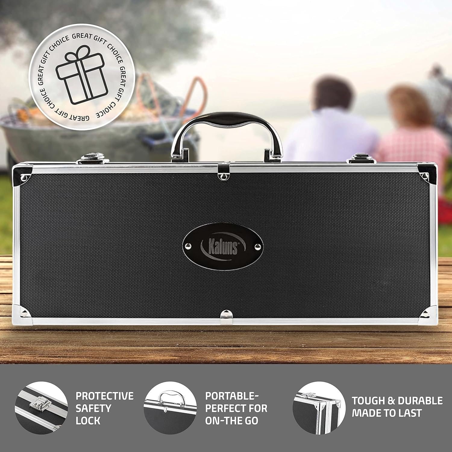 Kaluns Grilling Accessories, Birthday Gifts for Men Grilling Gifts, Heavy Duty Stainless Steel BBQ Grill Tools Set for Outdoor Grill with Aluminum Case and Apron, Husband Dad Gifts for Christmas - Image 4