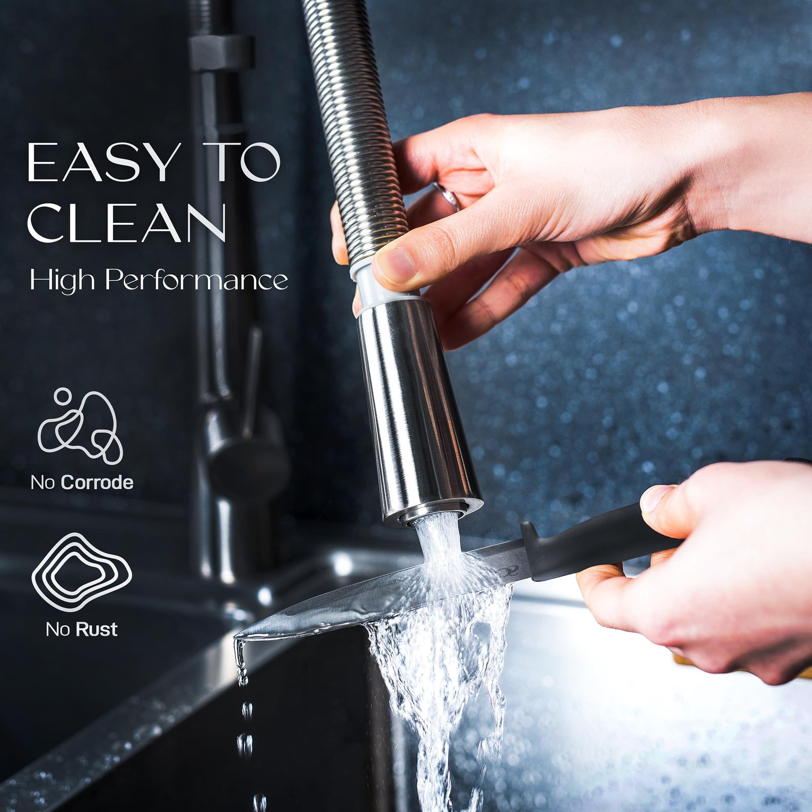 Vos Ceramic Knife Set With Block - 13-Piece Ceramic Knives Set For Kitchen, Includes Chef, Santoku, Bread Knives, Steak Knives, Peeler & Elegant Wooden Block - Ultra-Sharp, Dishwasher safe,Lightweight - Image 5