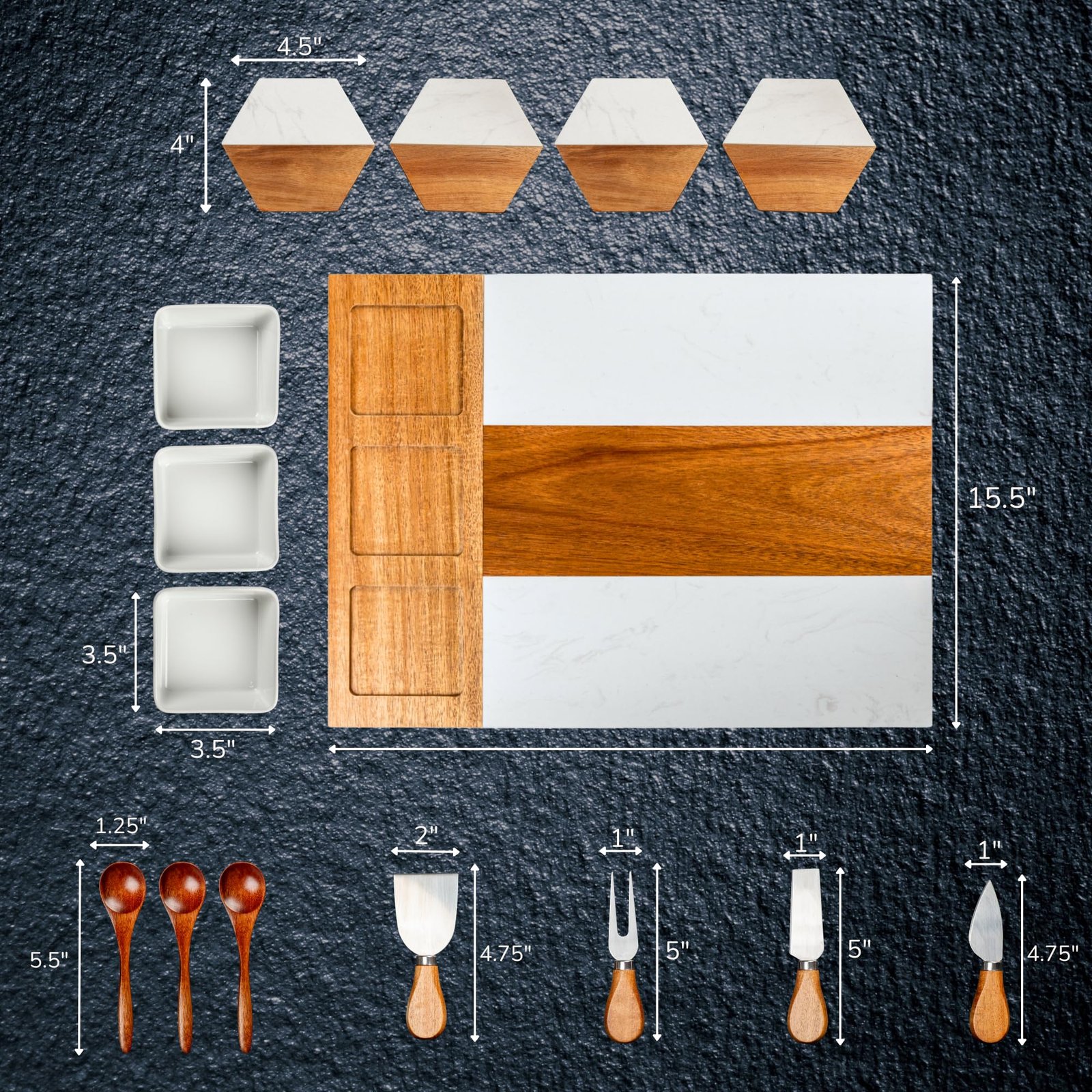 Personalized Charcuterie Board - Custom Engraved Wooden Marble Cheese Boards for Bridal Shower, Wedding, Housewarming, Birthday & Anniversary Gifts - Perfect Gift for Couples & Women - Image 3