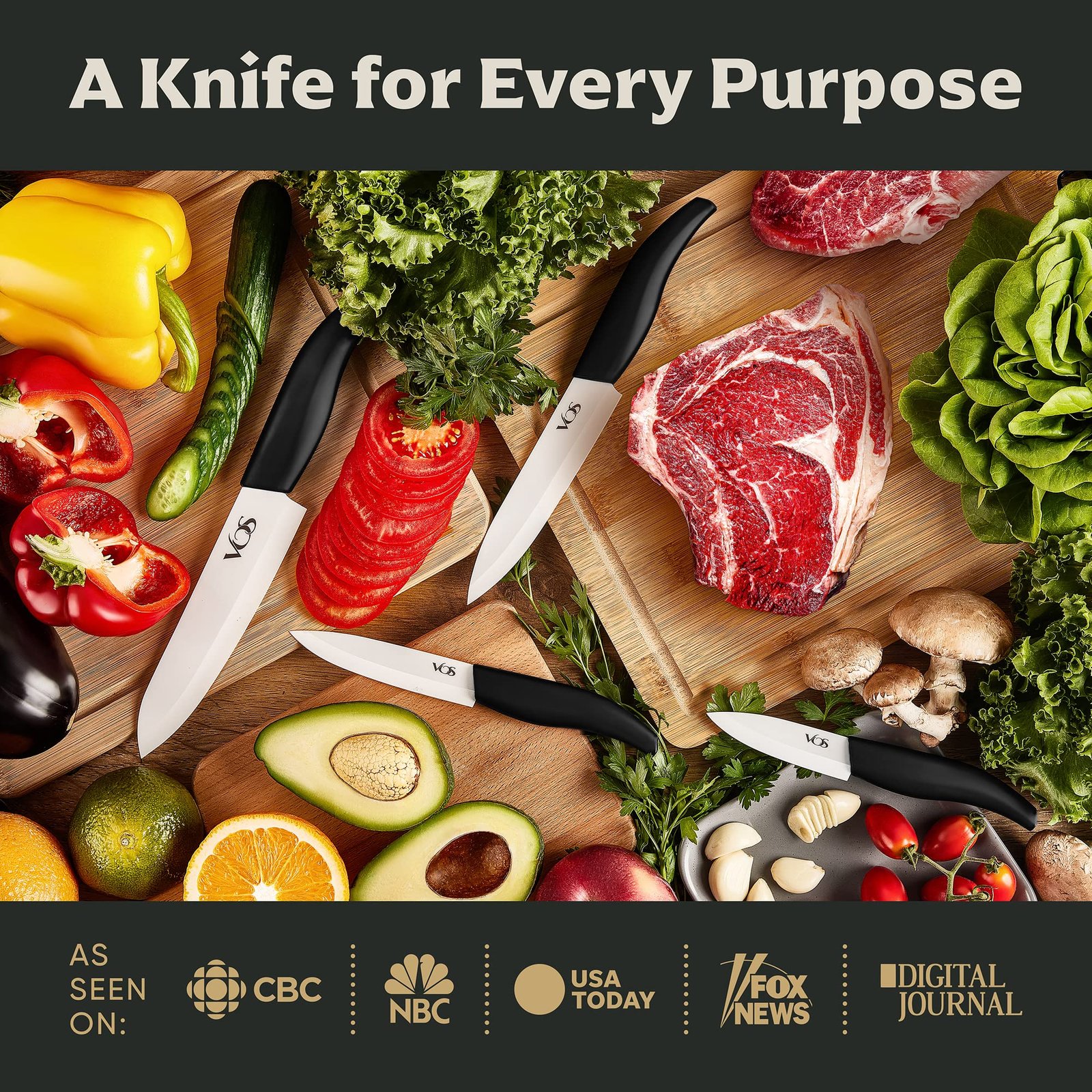 Vos Bread Knife-Serrated Blade Includes Protective Sheath Elegant Box, 8 Inch, Red - Image 4