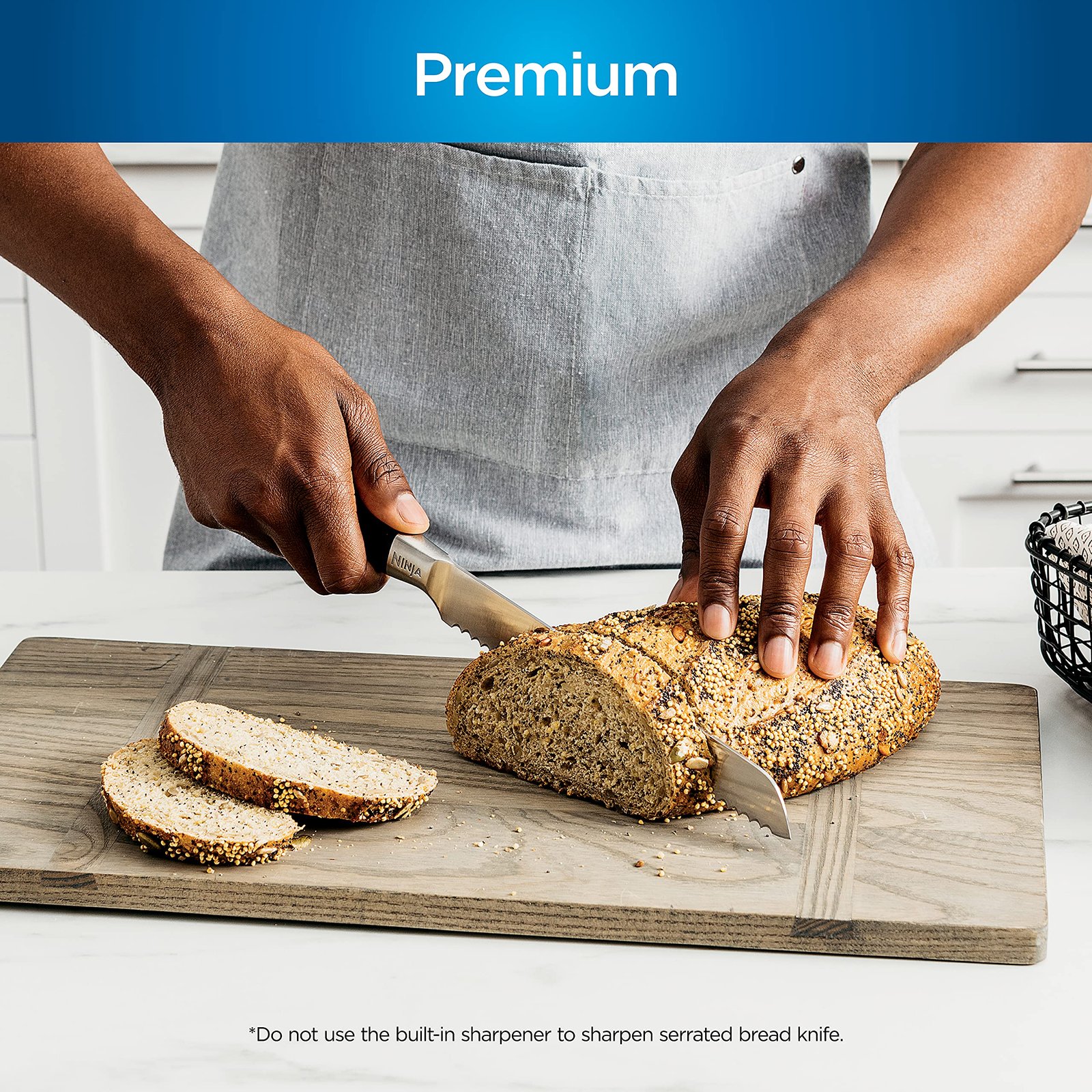 Ninja Knife Set, Knife Sharpener, Knife Block Set, Stainless Steel Knives, 14 Piece Set, Steak Knives, Chef Knives and More, Foodi NeverDull, Black, K32014 - Image 3