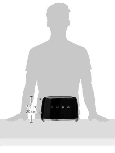 SMEG 2 Slice Toaster with 6 Presets and Defrost Function and Removable Crumb Tray (Black) - Image 2