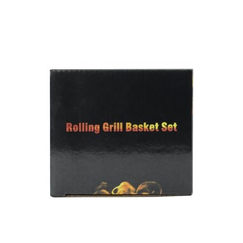 Ivtivfu Rolling Grill Baskets (2PCS, Hexagon), Removable Wooden Handle, 304 Stainless Steel, Nesting Grilling Net, BBQ Accessories Tools for Vegetables Shrimp, Outdoor Cooking Camping, Birthday Gifts for Men Dad Husband - Image 7