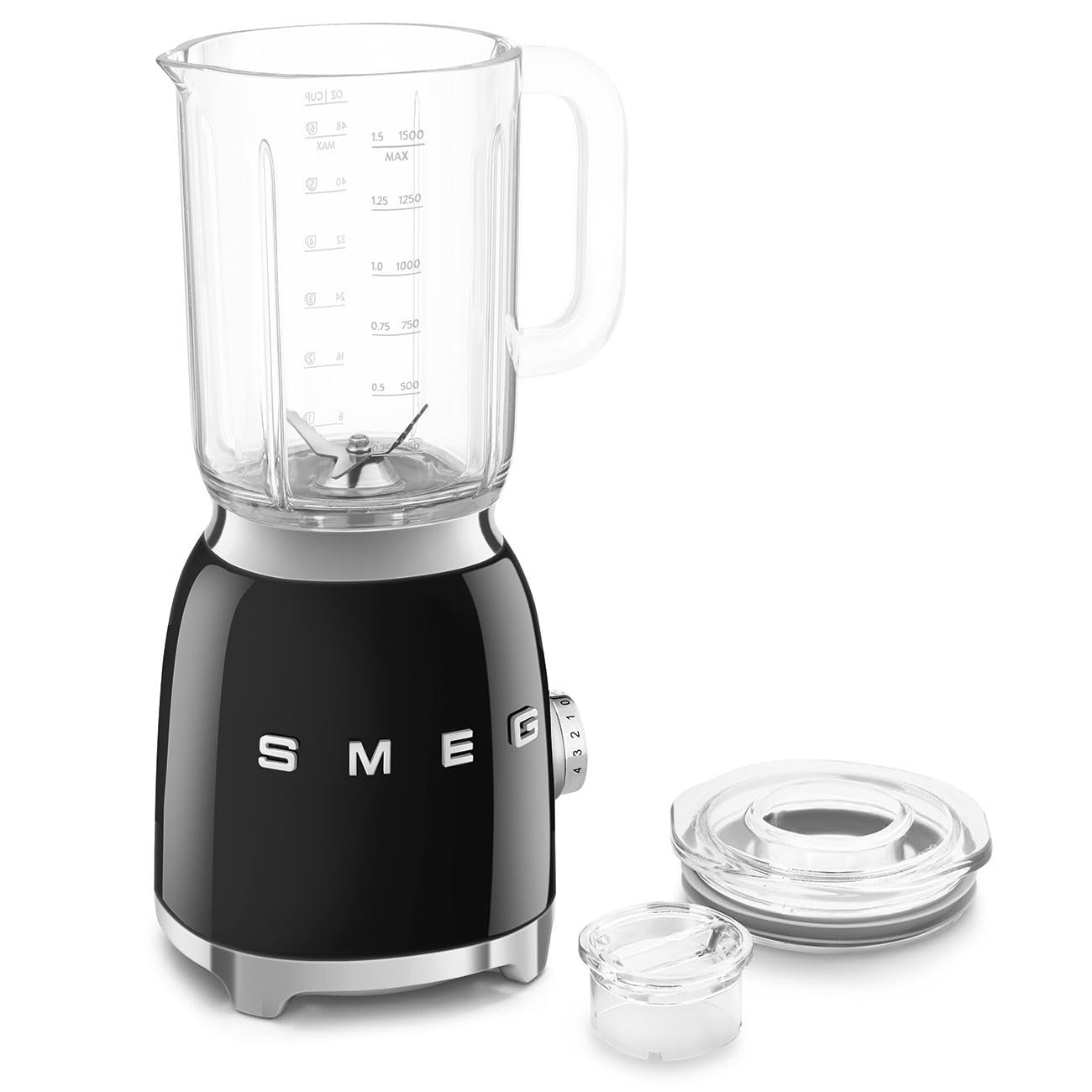SMEG BLF03 Retro Style Blender – 600W Countertop Blender with 48 oz BPA-Free Jug, 3 Speeds + Pulse, Ice Crush & Smoothie Functions – 50s-Inspired Design-Black - Image 4