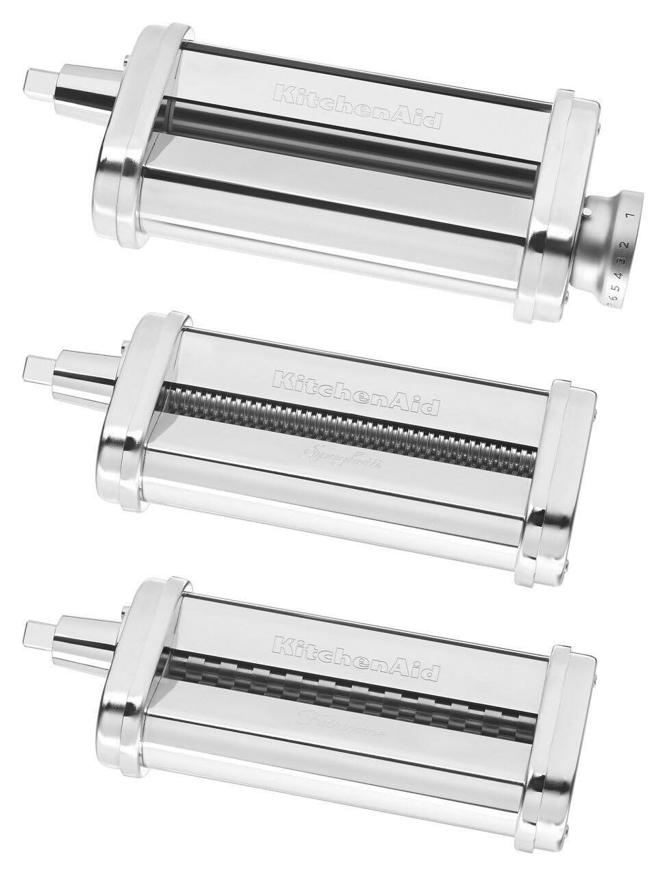 KitchenAid KSMPRA Stand Mixer Attachment Pasta Roller & Cutter, 3-Piece Set, Stainless Steel - Image 7