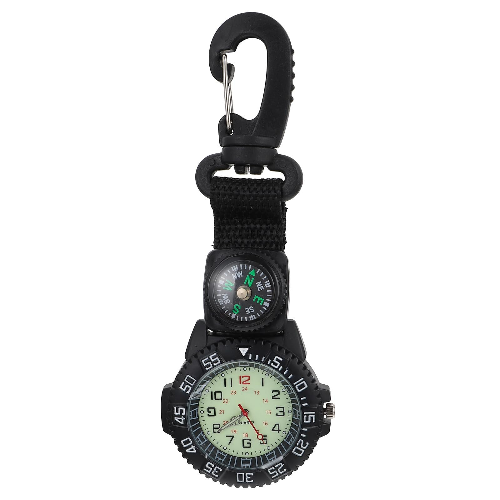 Sports Pocket Watch: Multifunction Clip-on Watch with Compass, Nylon Strap, Ideal for Hiking, Backpacking, Outdoor Activities