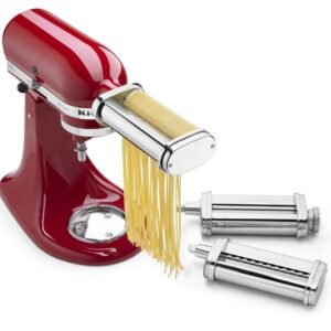 KitchenAid KSMPRA Stand Mixer Attachment Pasta Roller & Cutter, 3-Piece Set, Stainless Steel